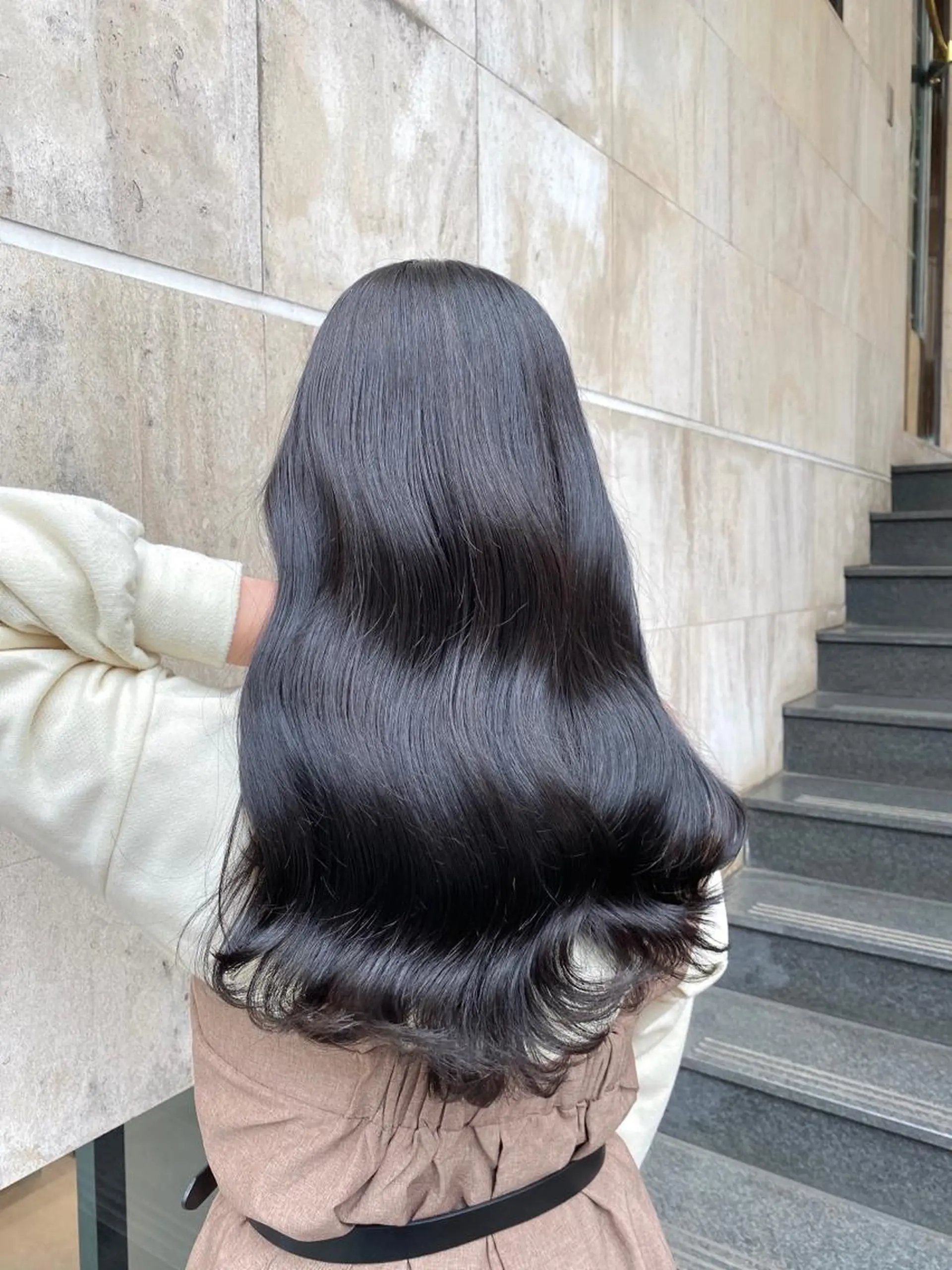 ロング ハイライト 髪質改善 韓国風ヘア 縮毛矯正 トリートメント カット ヘアカラー トリートメント ブリーチなし✨艶髪 カラー𓃲YAGIのヘアスタイル