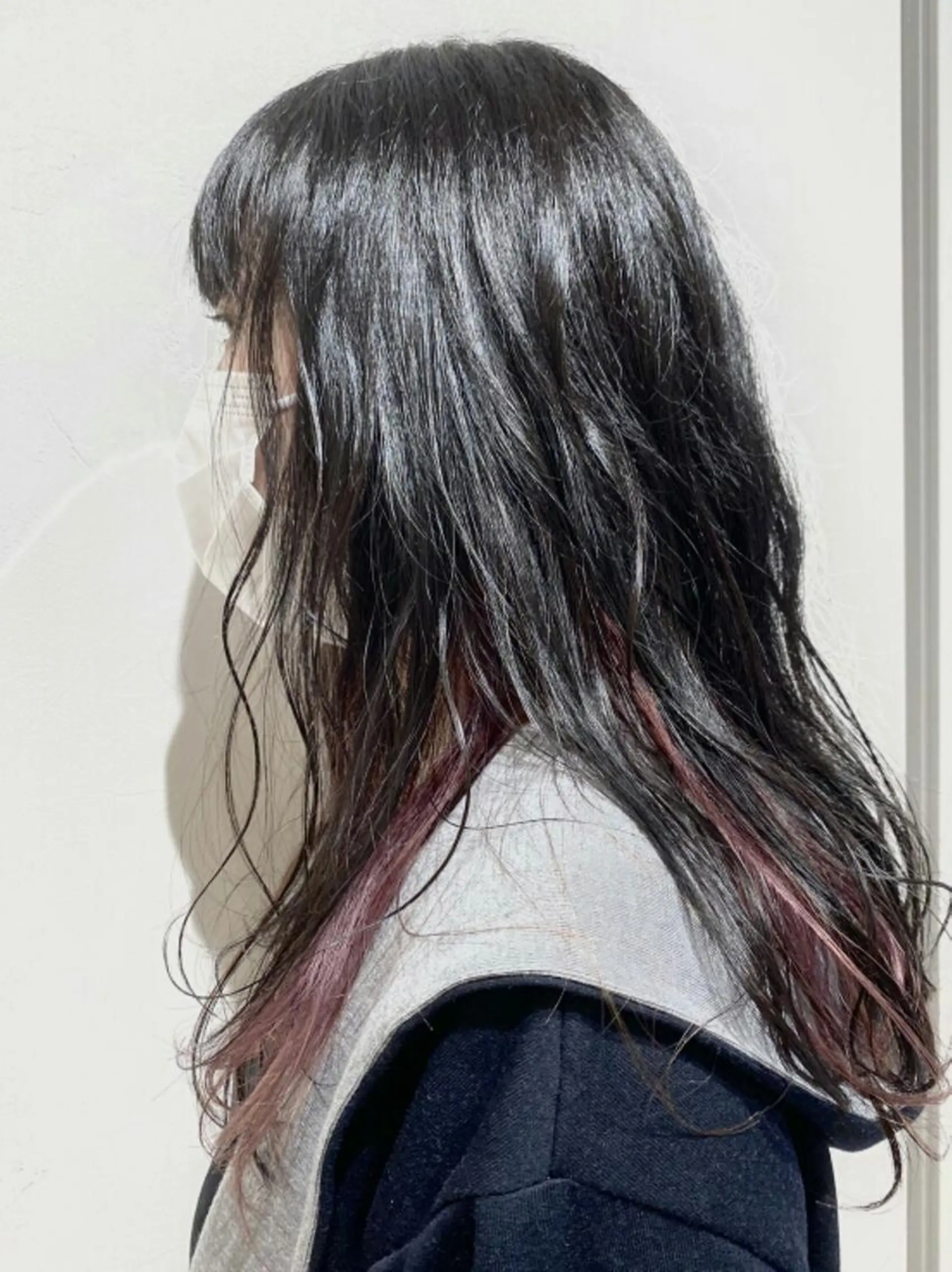 ロング カラー インナーカラー ピンクカラー ブリーチなしWカラー /酸性ストレート河本のヘアスタイル