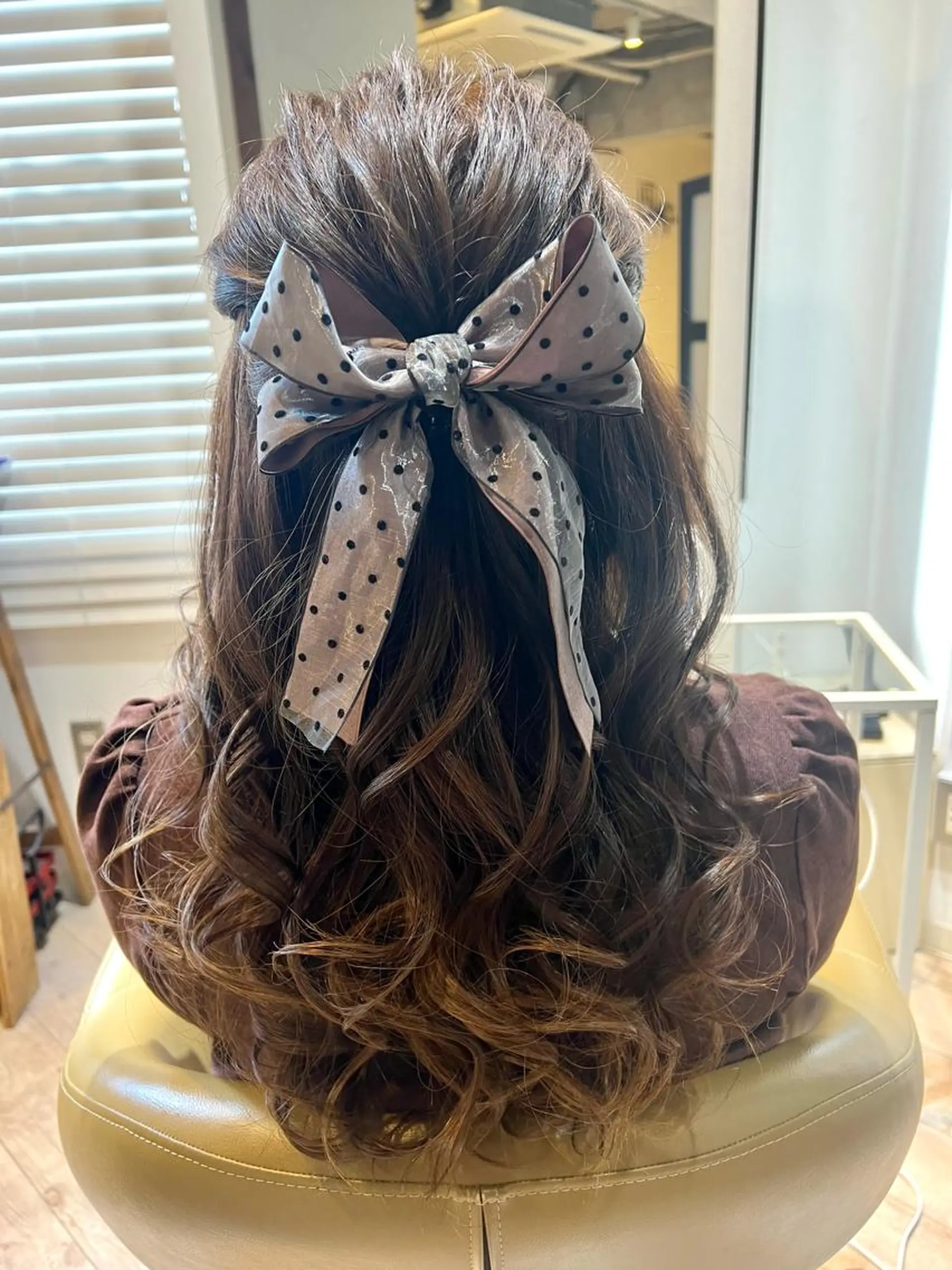 ロング ヘアアレンジ ハーフアップ 人見知りさんでも安心 奥田 里佳子のヘアスタイル