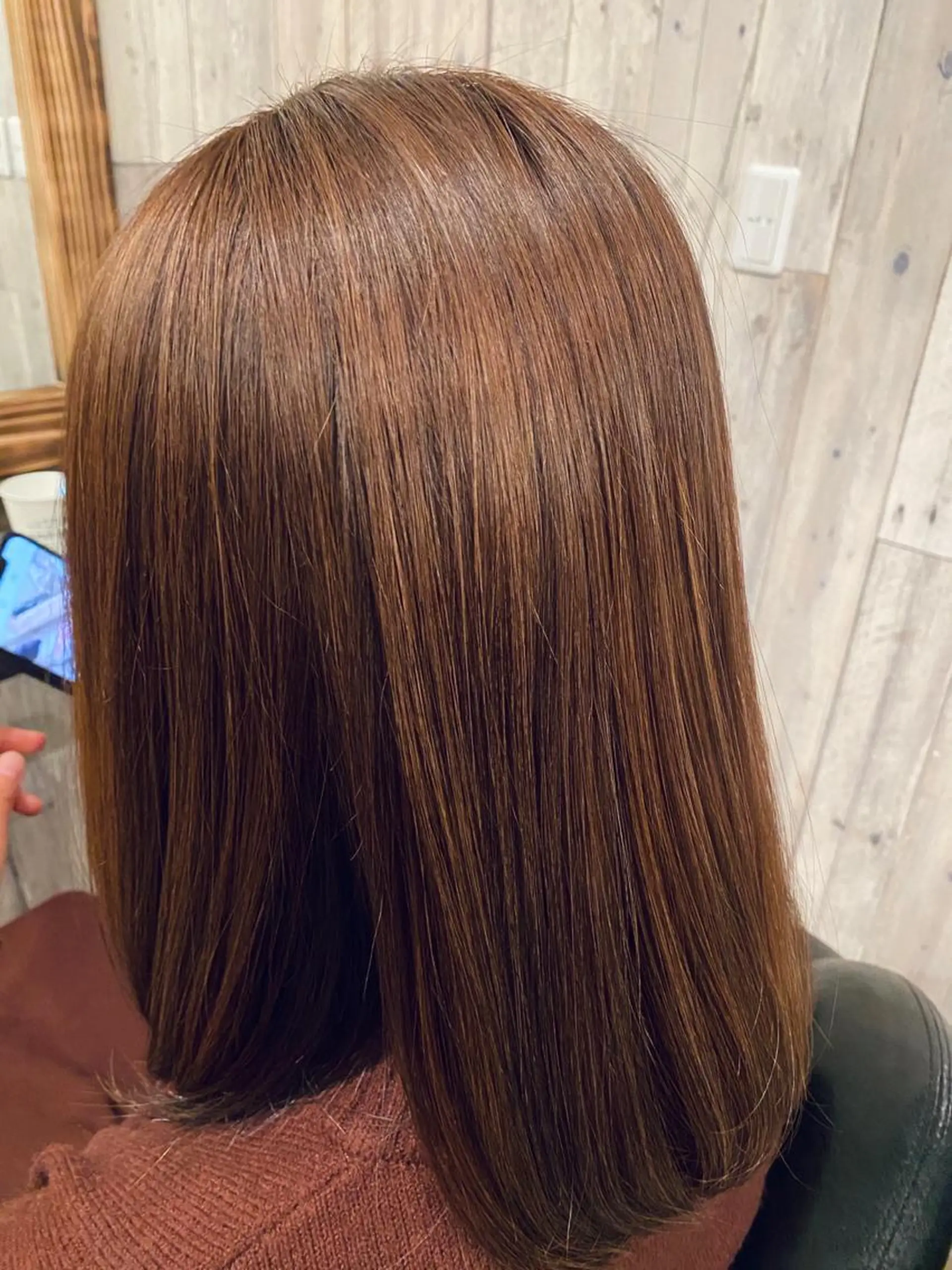 ミディアム ヘアカラー 奥村 奈々加のヘアスタイル