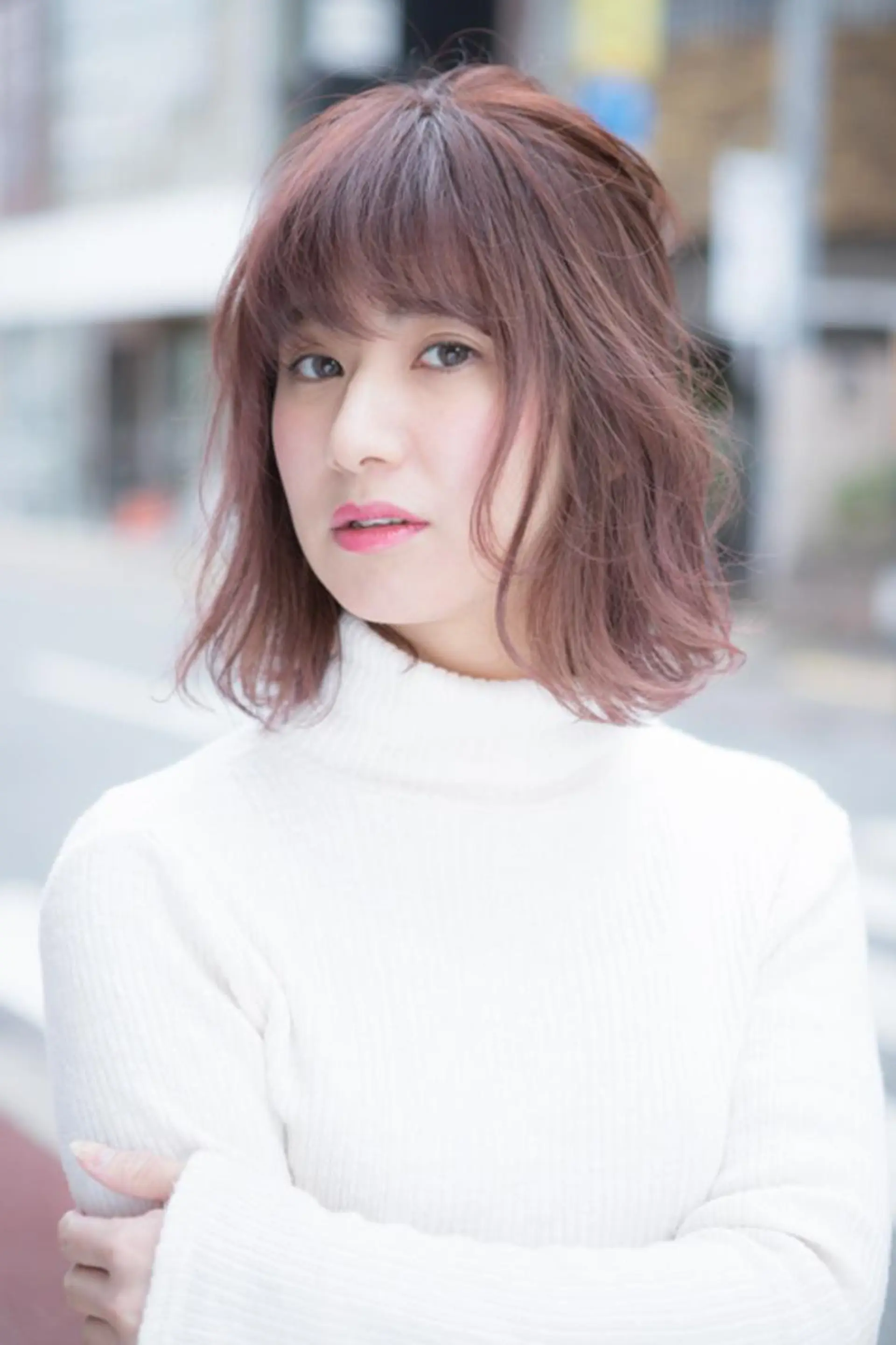 ミディアム カラー パーマ ベージュカラー ピンクカラー ピンクベージュ beauty: beast 中目黒店のヘアスタイル