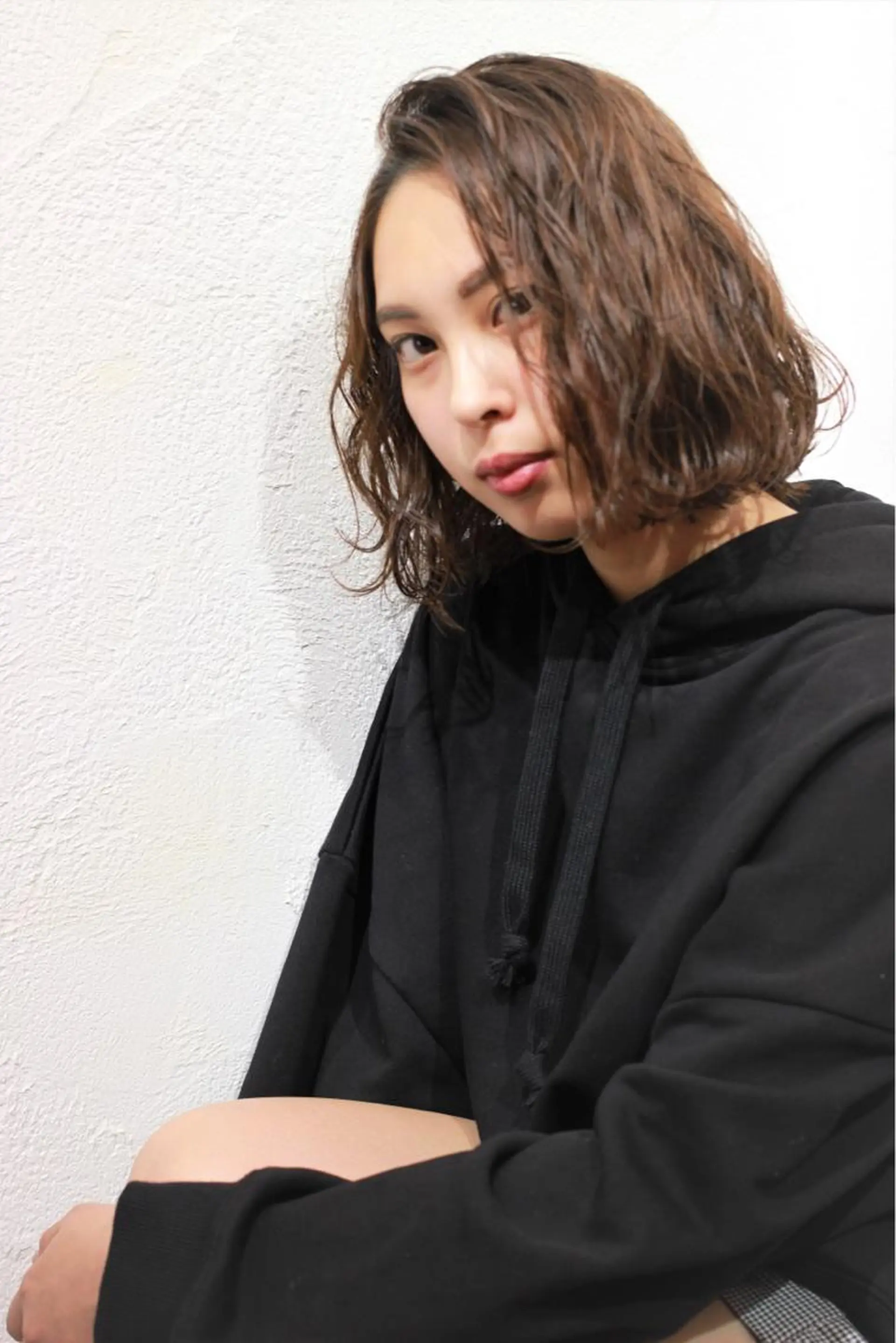 ショート 切りっぱなしボブ アッシュ ボブ カット トリートメント 所渉/韓国レイヤー /ウルフカットのヘアスタイル