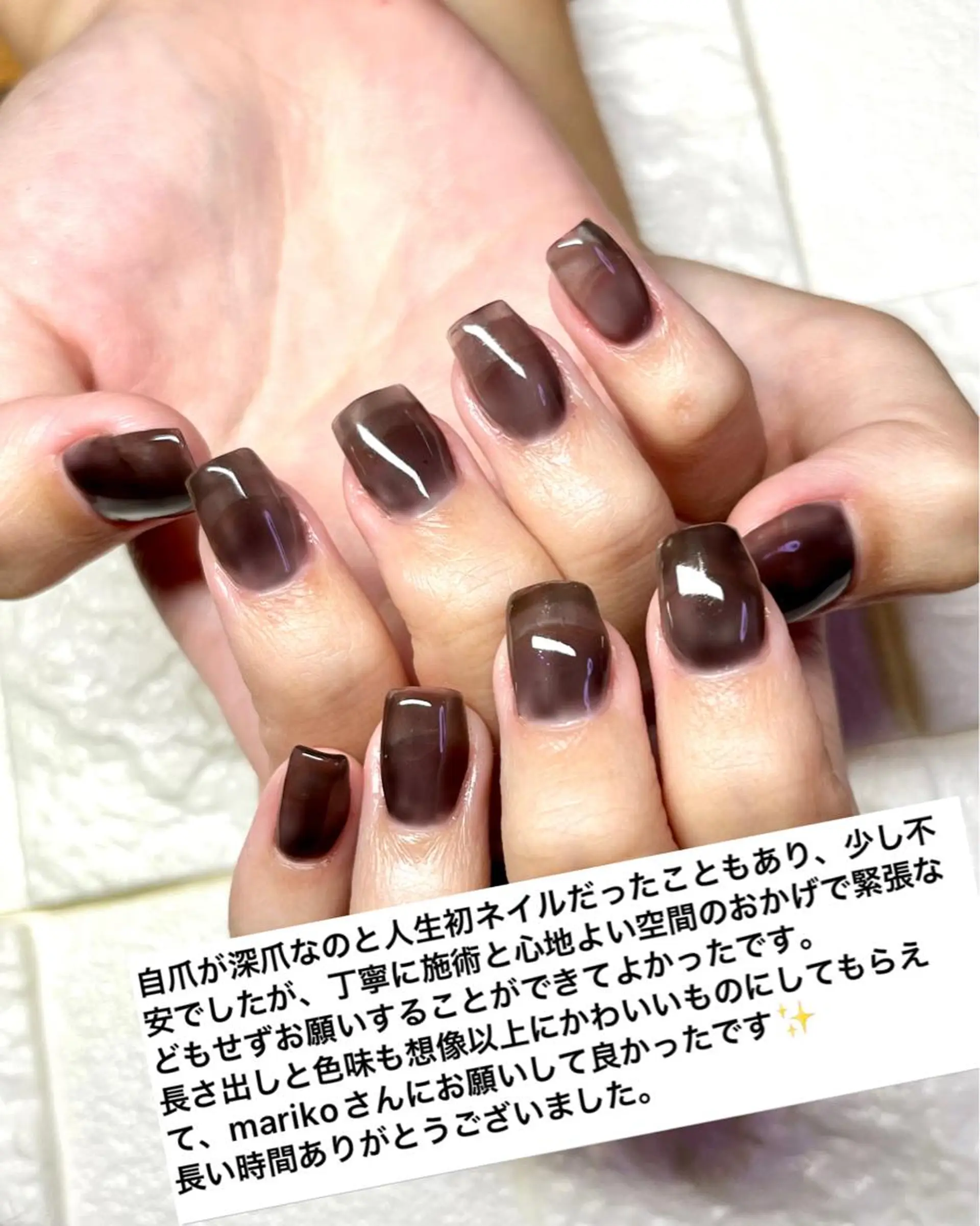 ミディアム ネイル スカルプネイル ハンドネイル まり りぃ〜んのネイルデザイン