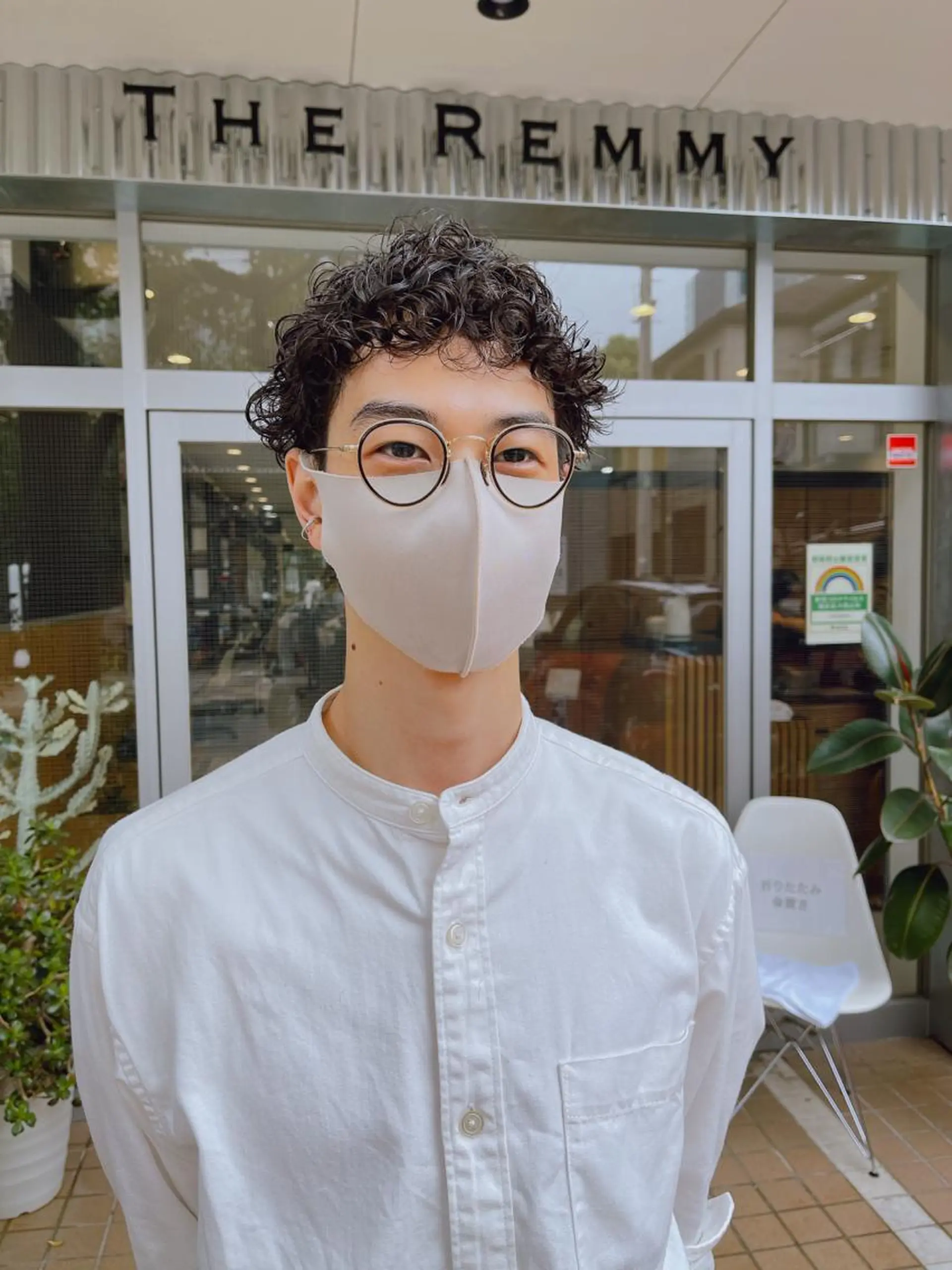 ショート パーマ メンズ マッシュ メンズパーマ ショートヘア カット ヘアカラー パーマ 縮毛矯正 トリートメント メンズパーマ タカキリョウのヘアスタイル