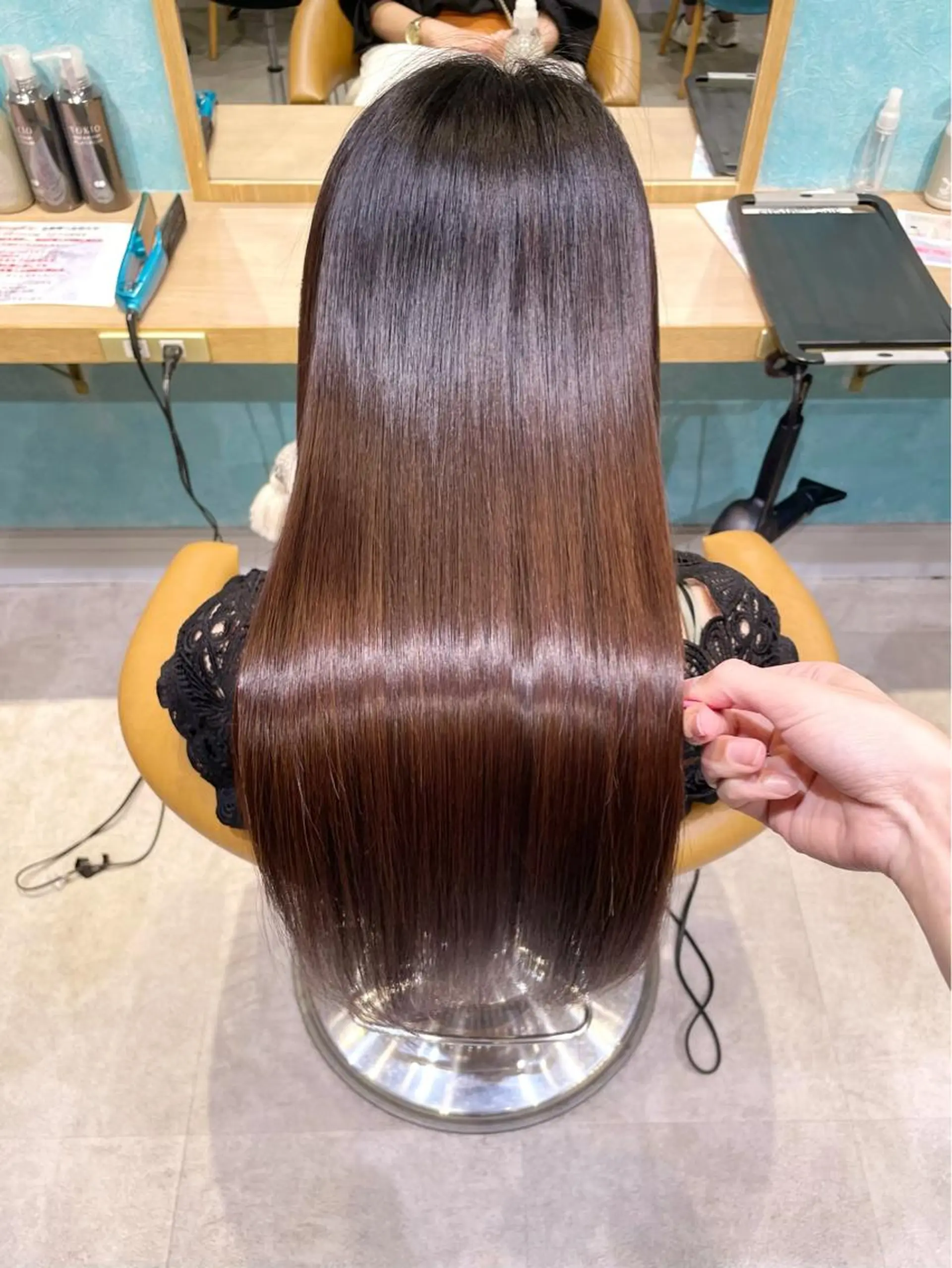 ロング 縮毛矯正 縮毛矯正　髪質改善 韓国風レイヤー　吉田のヘアスタイル