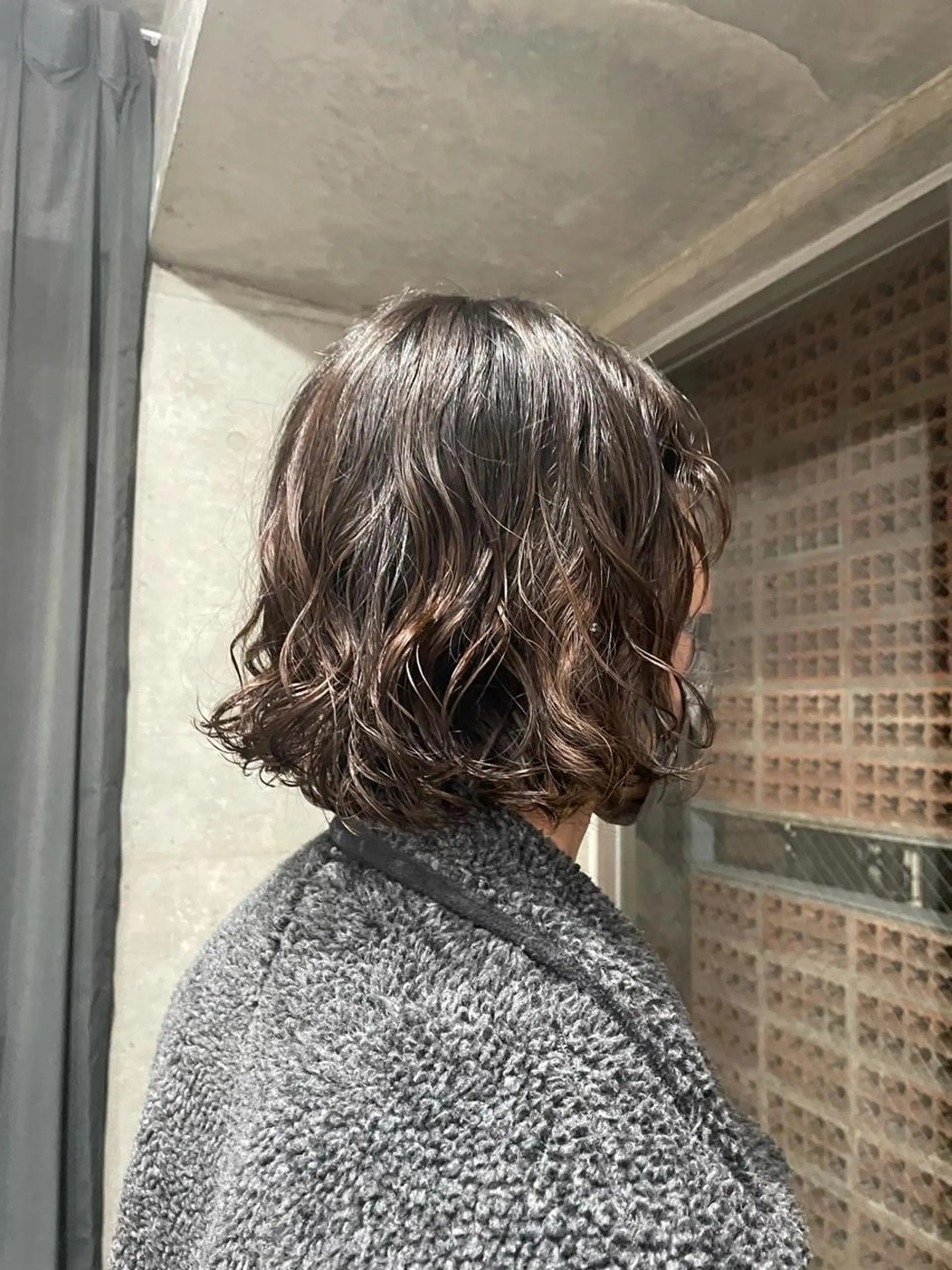 ミディアム カラー パーマ ミディアムパーマ ボブ 吉田一輝 外国人パーマのヘアスタイル