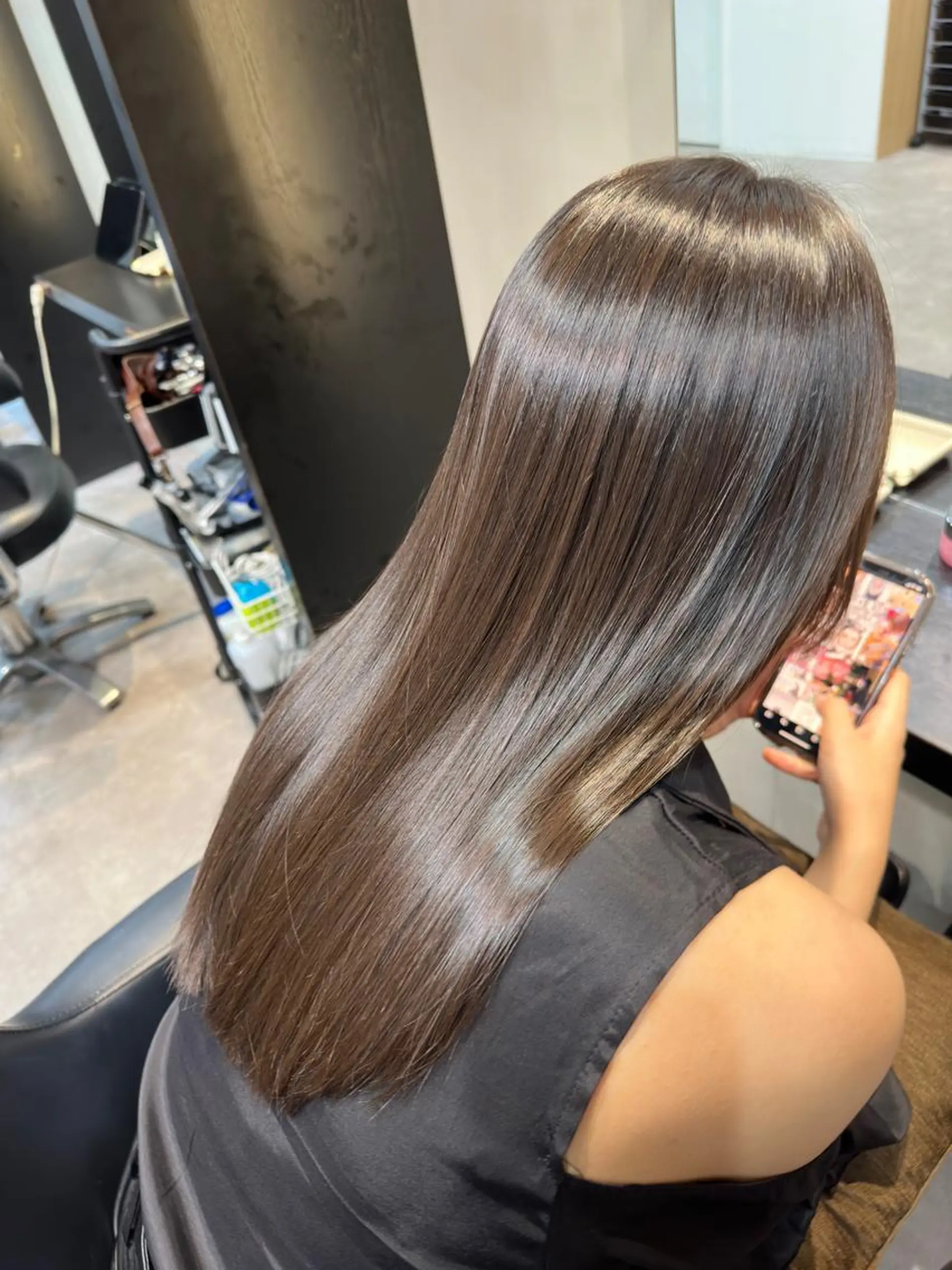 セミロング 縮毛矯正 カットモデル募集 ミネのヘアスタイル