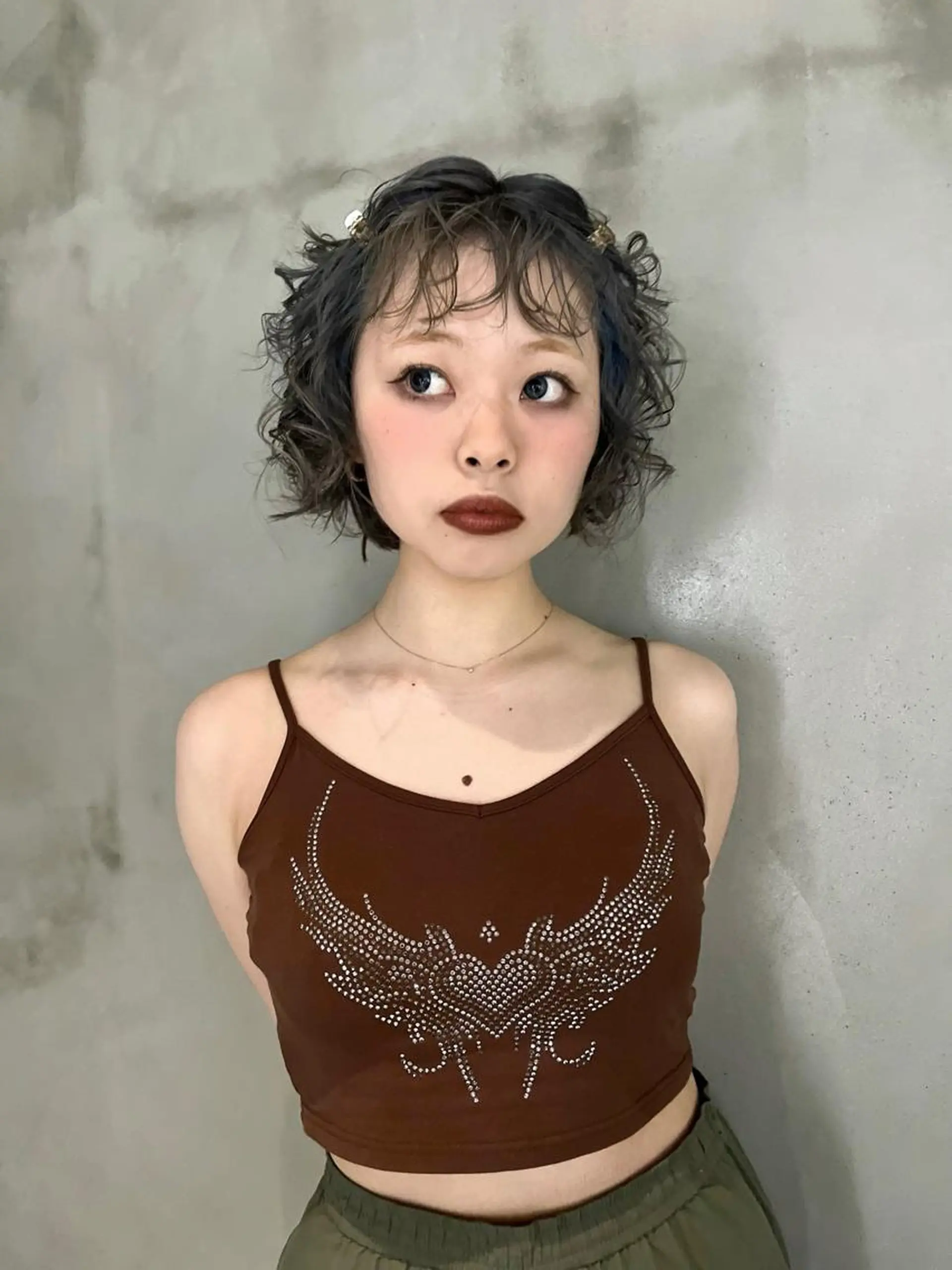 ショート カラー パーマ 田中 里奈のヘアスタイル