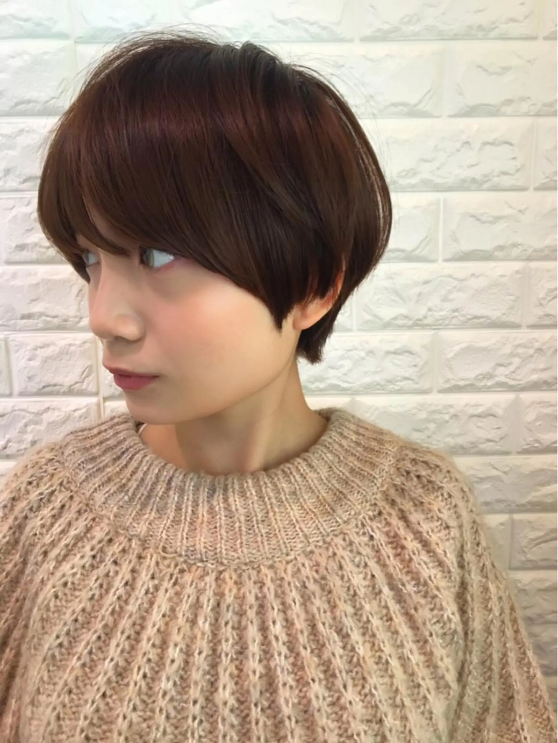 ショート カラー 透明感カラー イルミナカラー 小顔カット 縮毛矯正/ 髪質改善 /ショート　圍　崇行のヘアスタイル