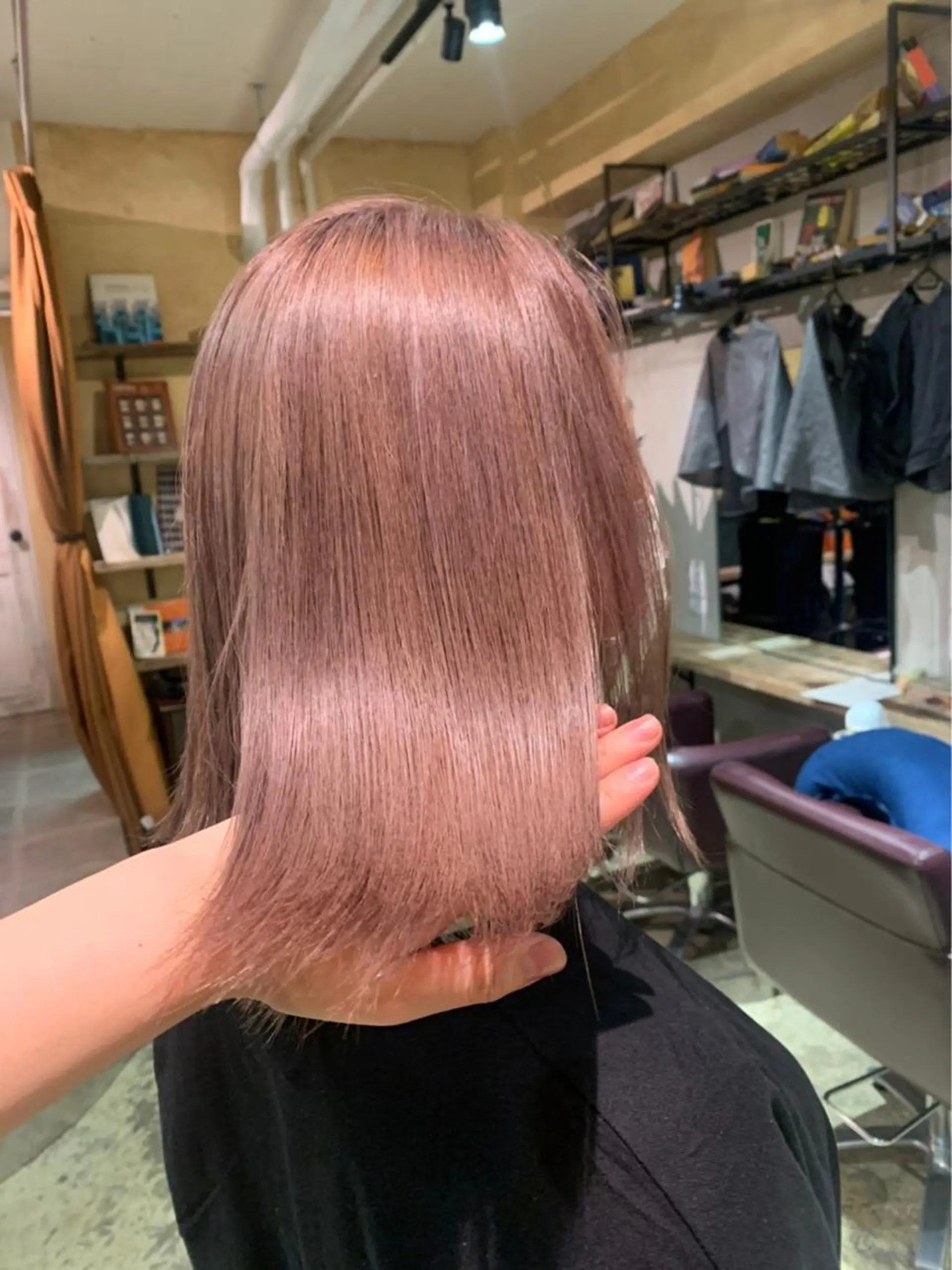 セミロング カラー ヘアアレンジ ベージュカラー ピンクカラー ピンクベージュ カット 縮毛矯正 トリートメント HACCH （ハッチ）所属・🪼ボブ/ミニボブ /髪質改善🪼のヘアスタイル