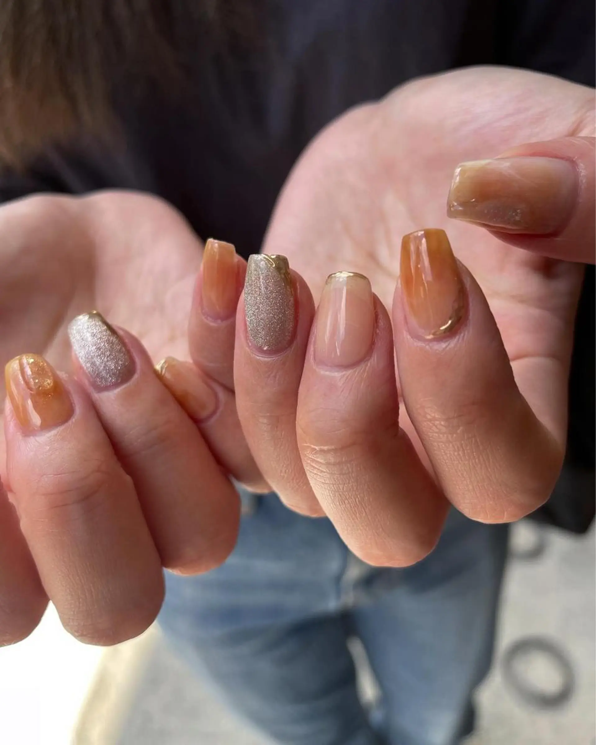 ネイル アートネイル フレンチネイル ジェルネイル ガラスフレンチ グラデーション Me d'eau所属・Me d'eau Rinaのネイルデザイン