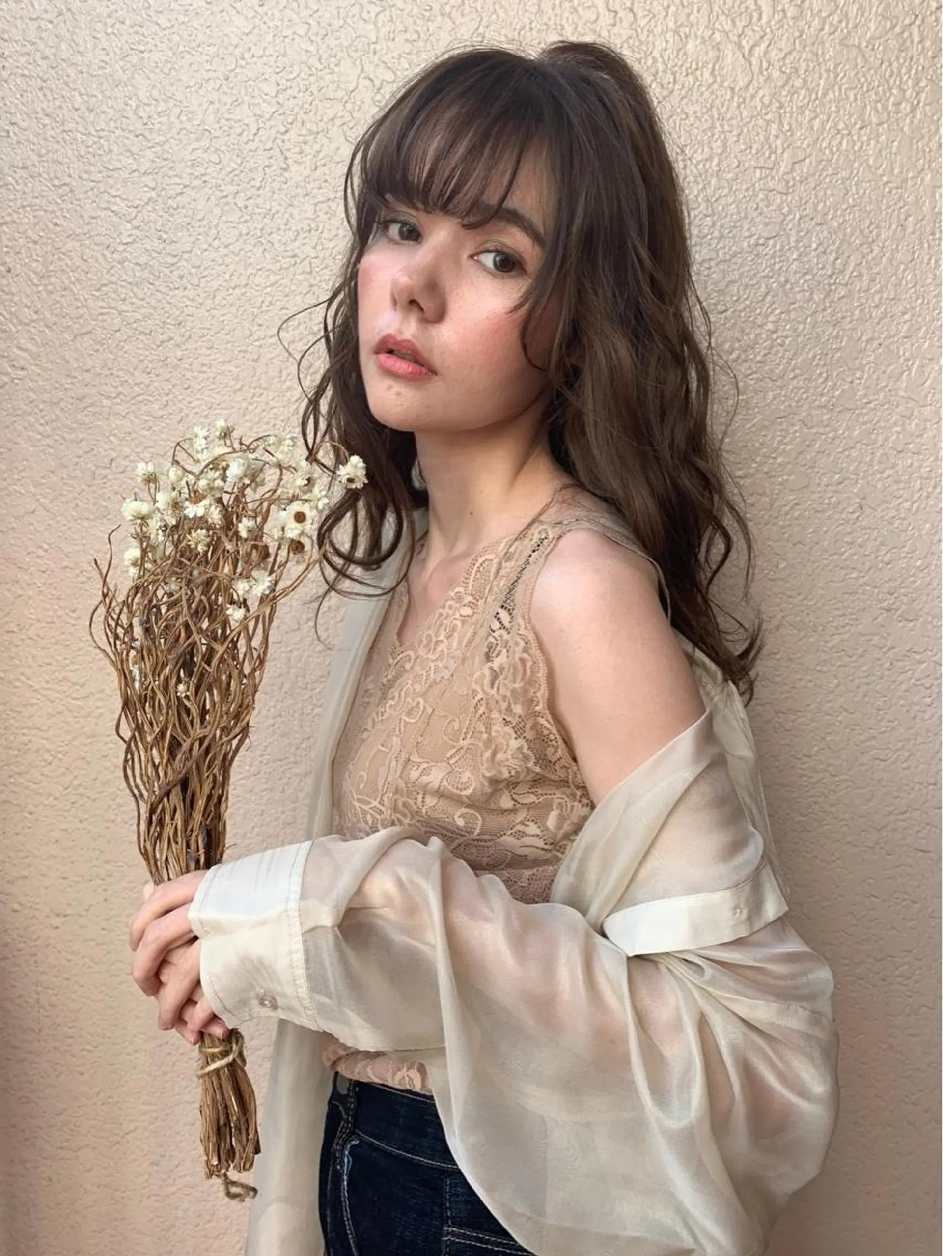 セミロング レイヤーカット カット ヘアカラー トリートメント 淡色ふんわりhair 新宿satomiのヘアスタイル