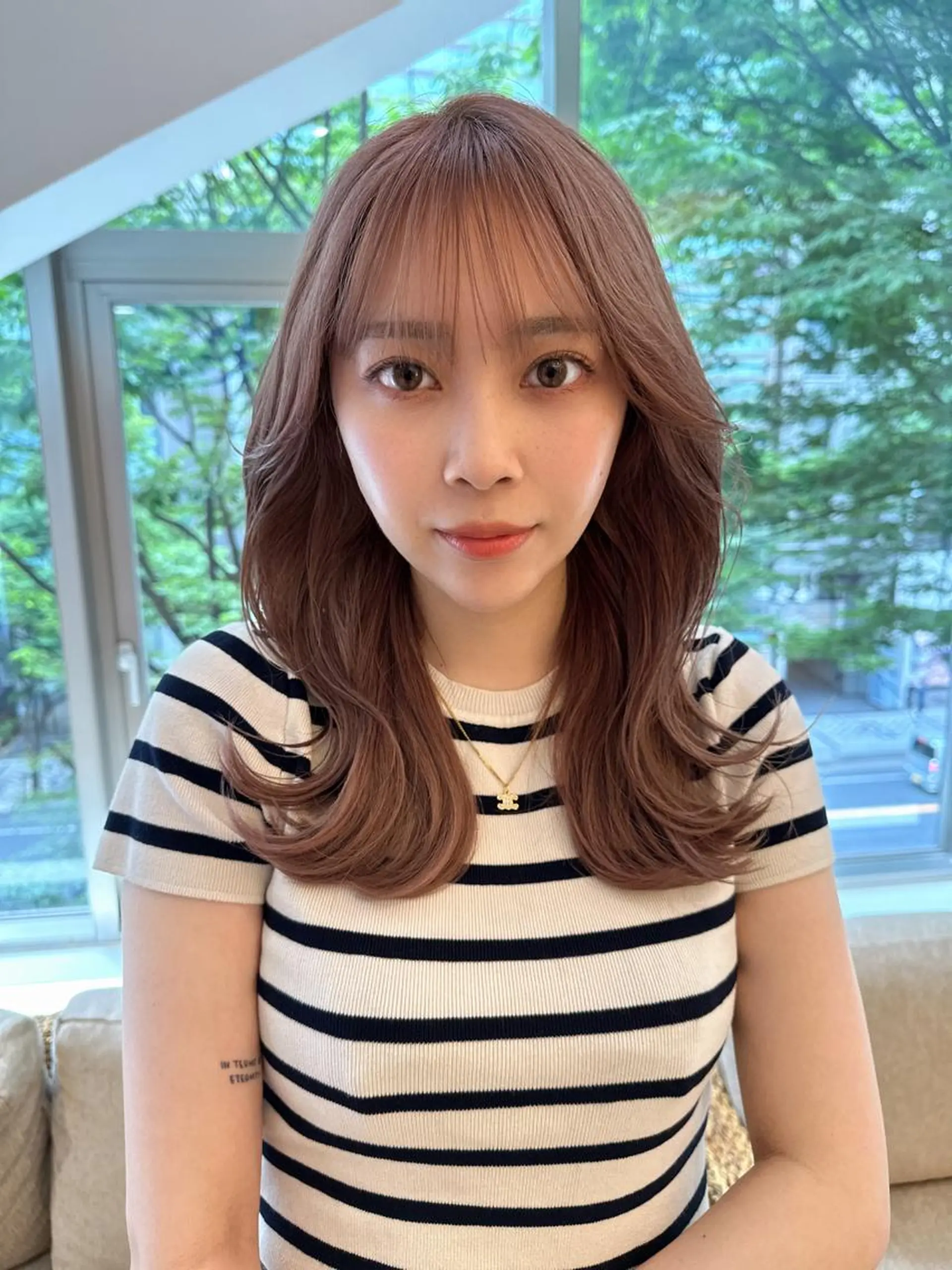 ミディアム カラー カット ヘアカラー トリートメント 韓国風/顔周りカット /髪質改善RYOTAのヘアスタイル