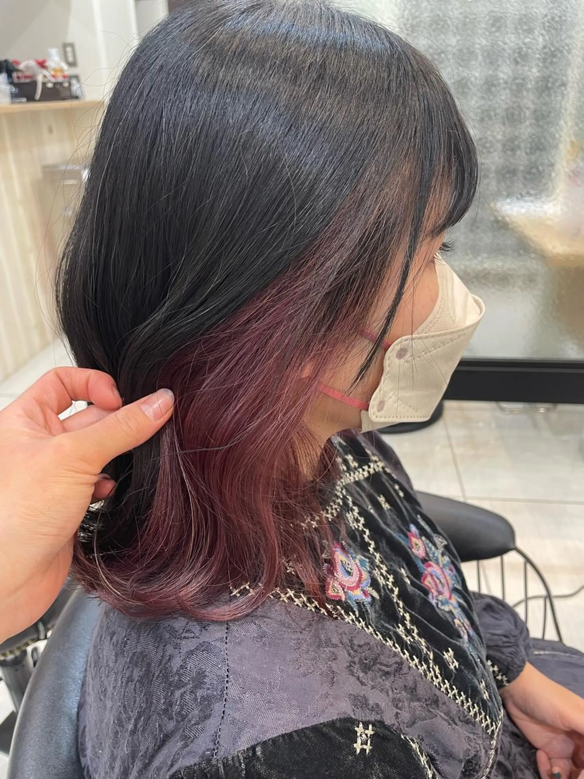 ミディアム カラー インナーカラー ピンクカラー 田野倉NEXT店 美髪ニストのヘアスタイル