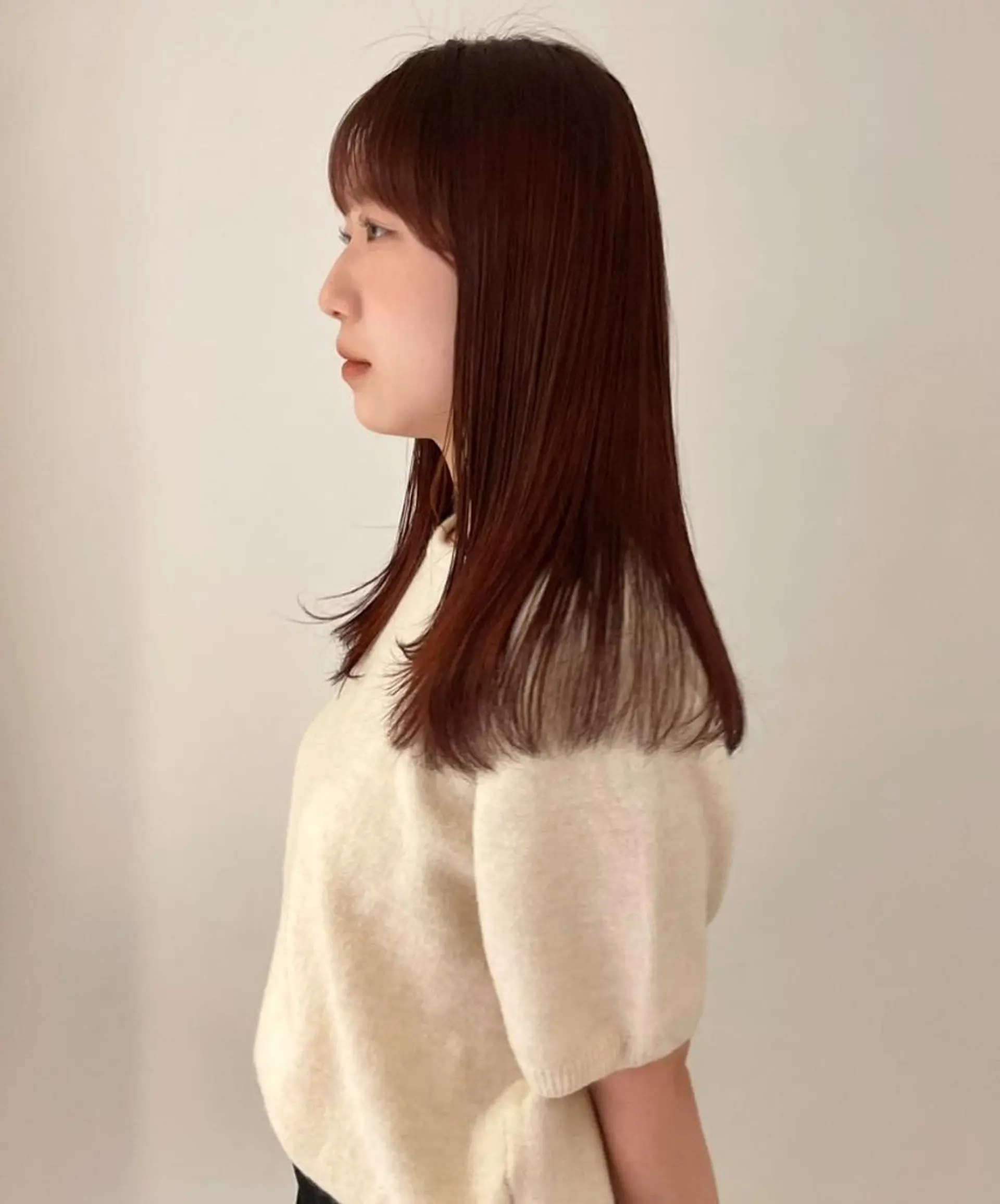 ロング ナチュラル/似合わせ /ベージュ/齋藤朱夏のヘアスタイル