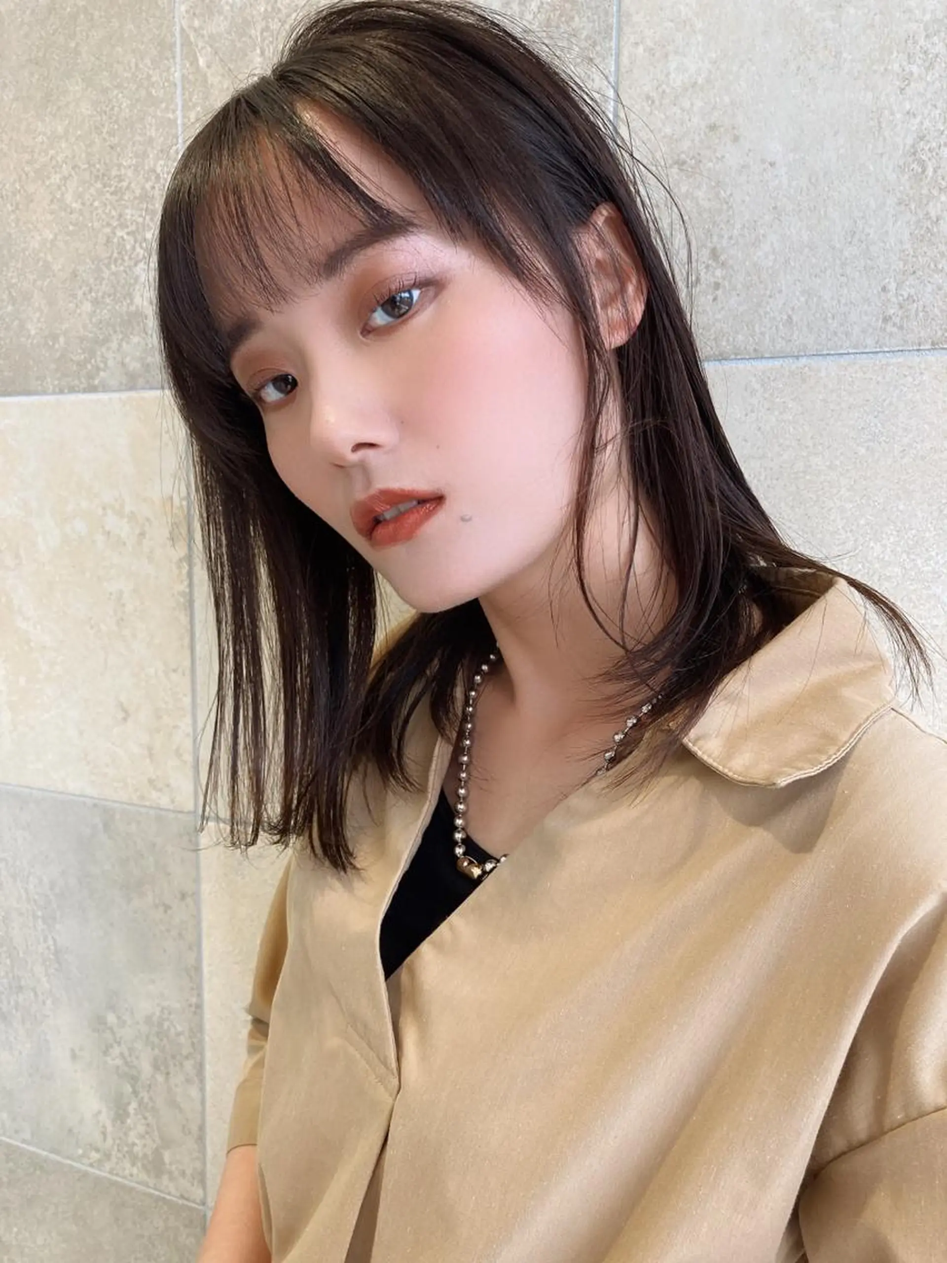 ミディアム カラー 田中 あかねのヘアスタイル