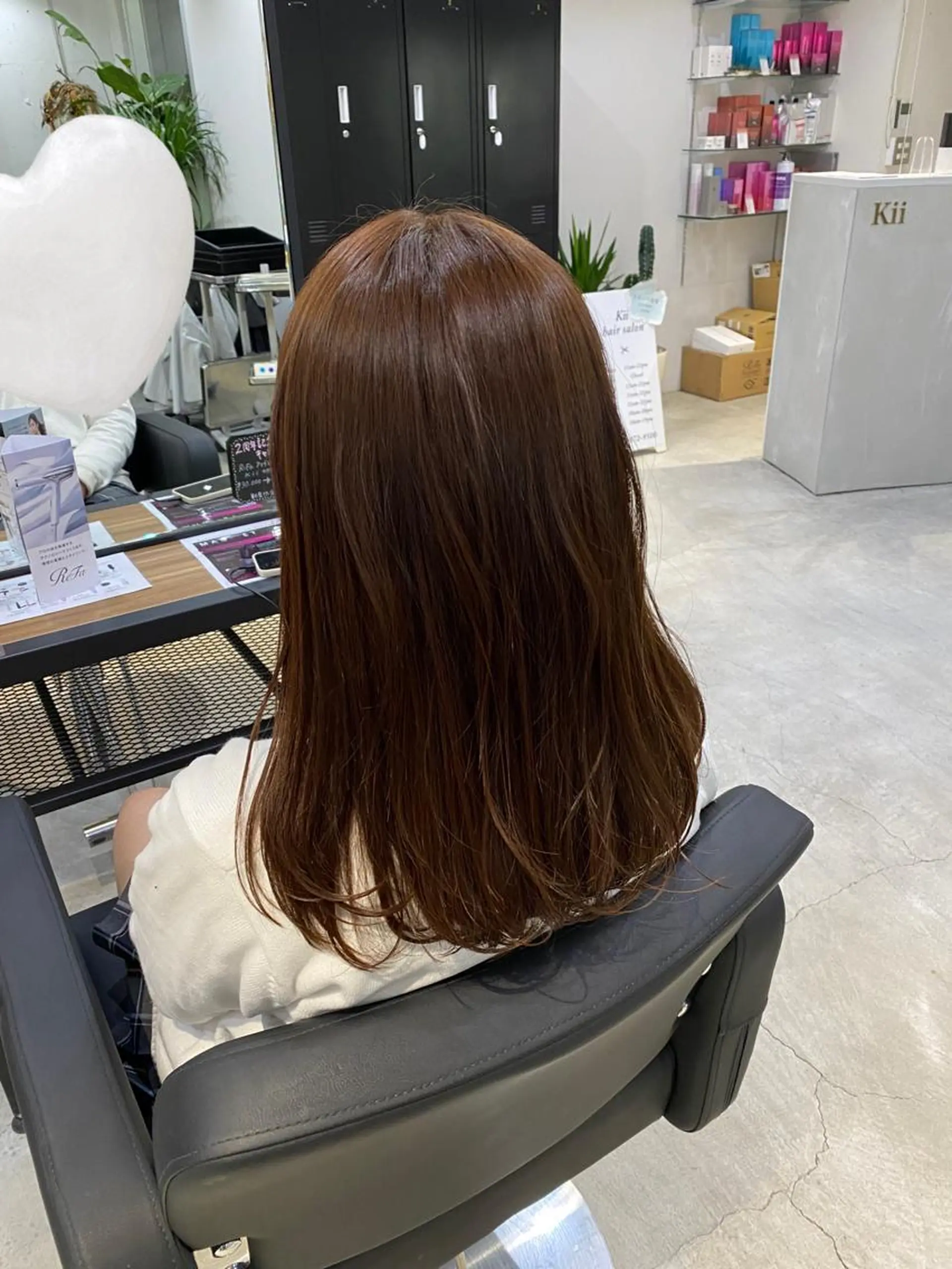 ロング カラー ベージュカラー オレンジ オレンジベージュ 中西 きょうかのヘアスタイル