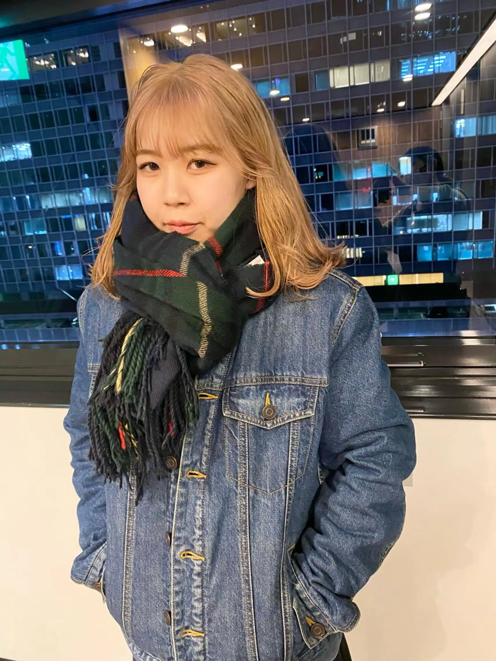 ミディアム カラー パーマ ヘアアレンジ 髪と音処　マトぺ所属・デザインカラー/ボブ ブリーチカラー/ユリのヘアスタイル