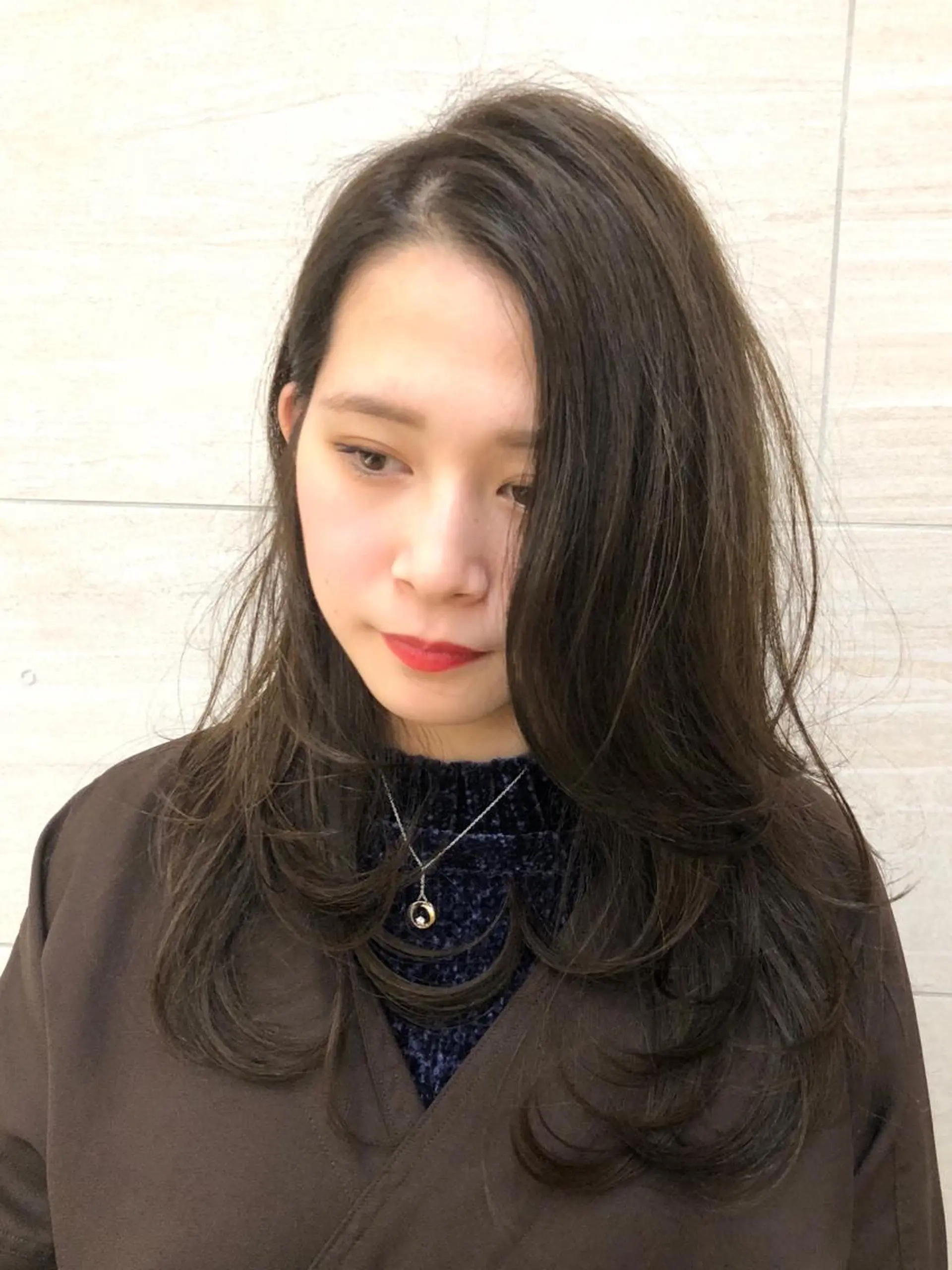 ロング カラー グレージュ カット トリートメント 似合わせ/小顔カット 🔷山方直也のヘアスタイル