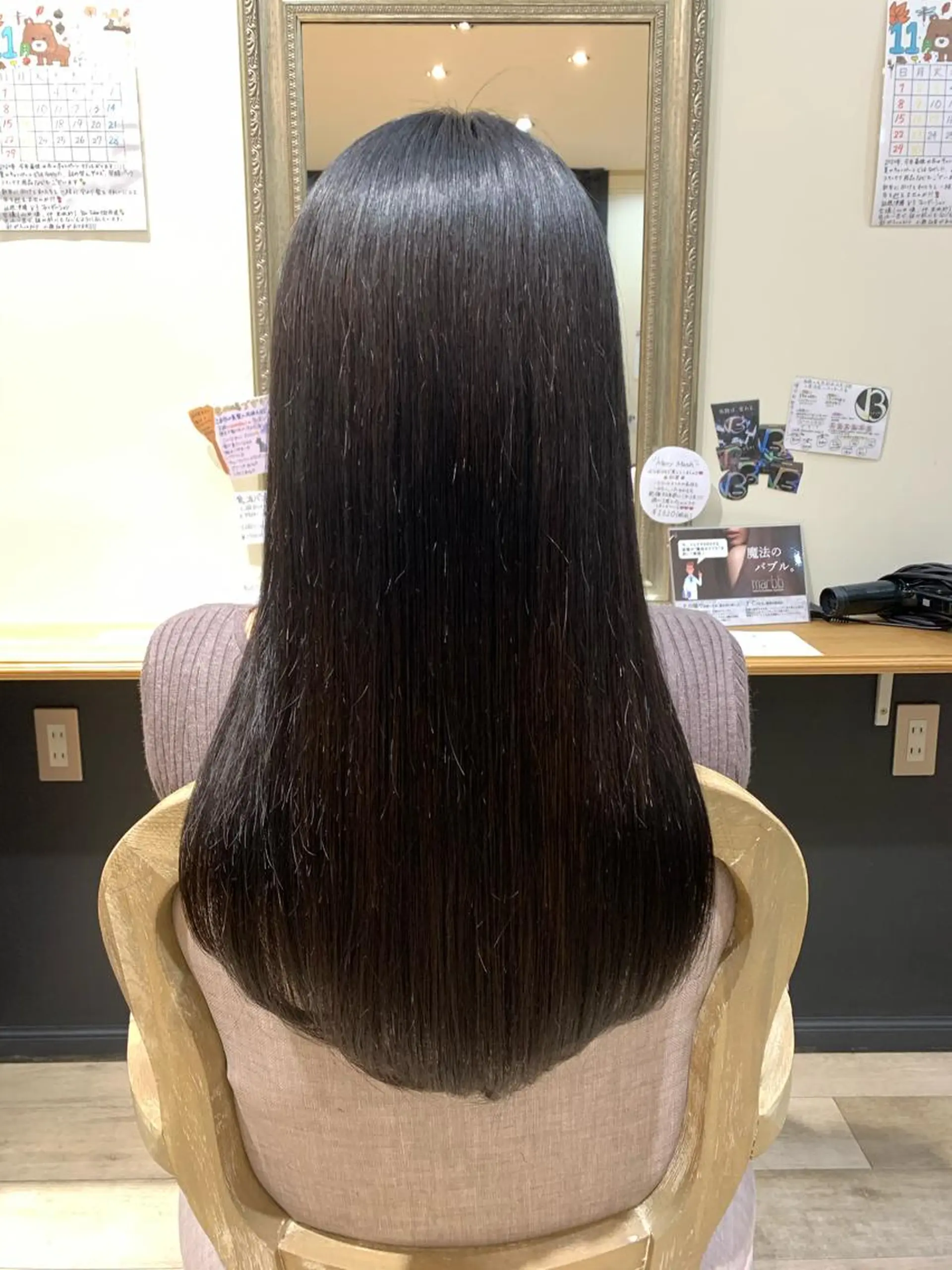 ロング カラー 黒髪 ブルーカラー ブルーブラック 透明感カラー オレンジ 艶髪レイヤー上田 紗也🇰🇷💗のヘアスタイル