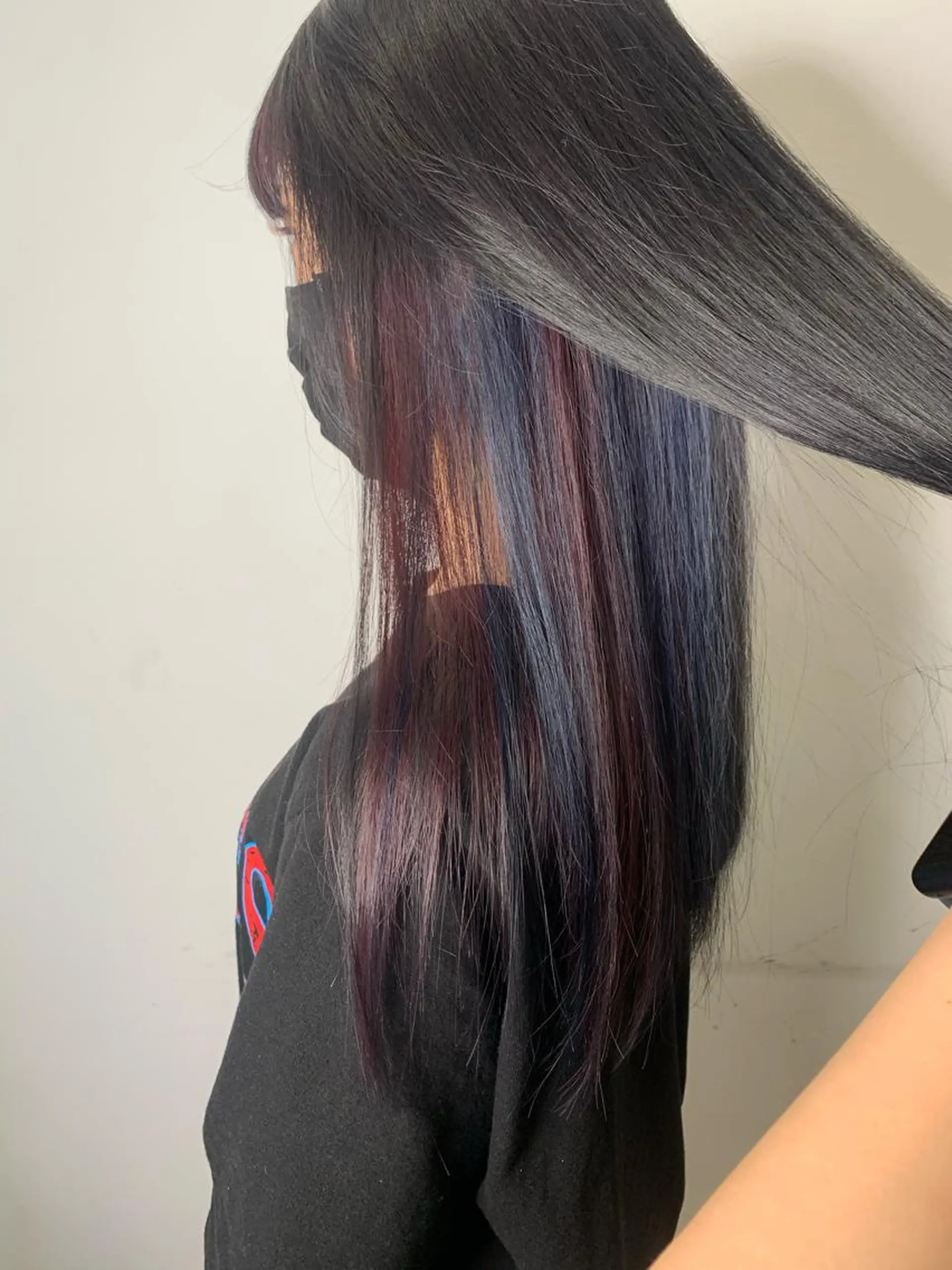 ロング カラー インナーカラー AMI ウルフパーマ/メンズのヘアスタイル