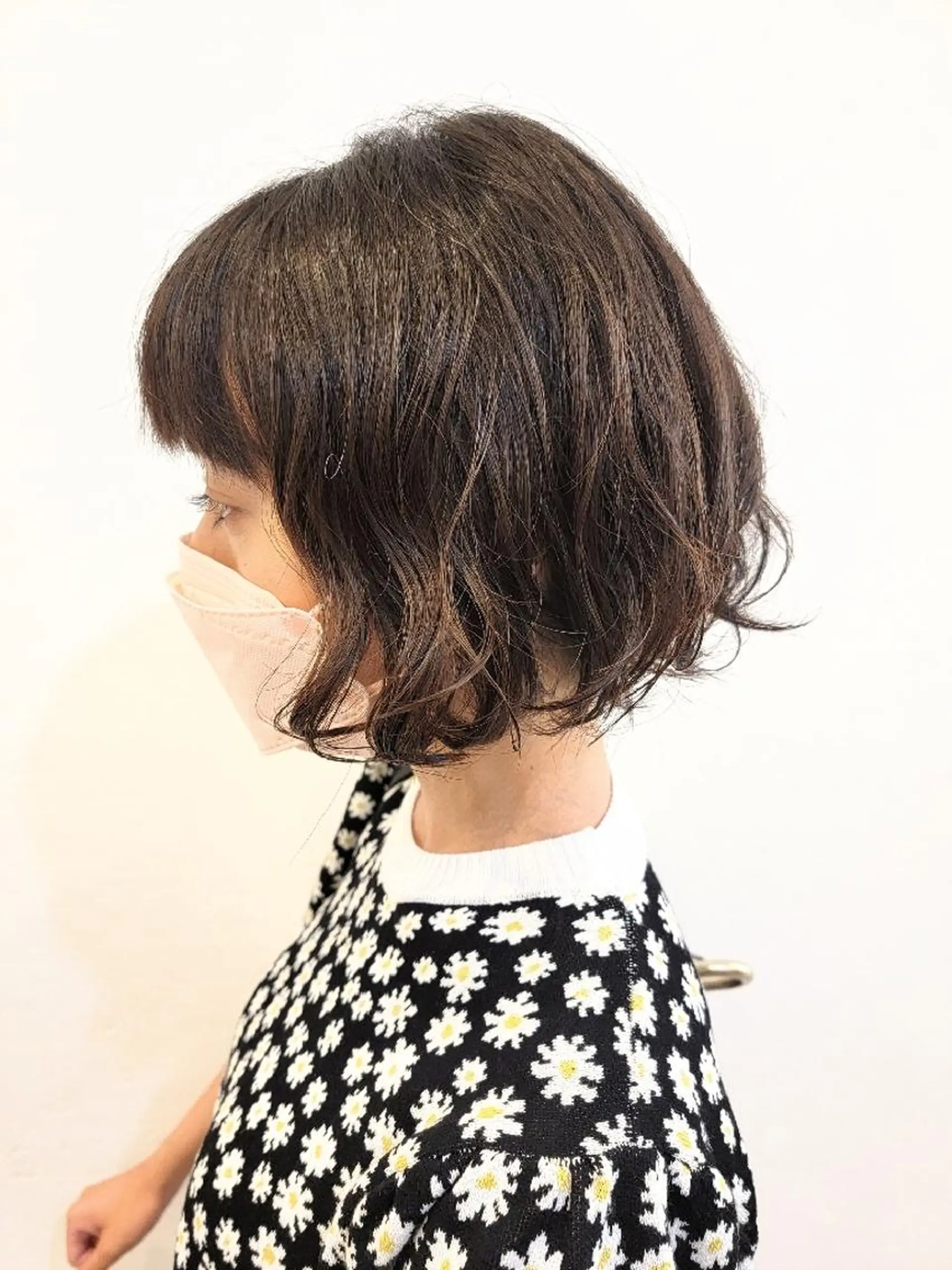 ショート パーマ 浜田りほ Luxbe 博多バスターミナルのヘアスタイル
