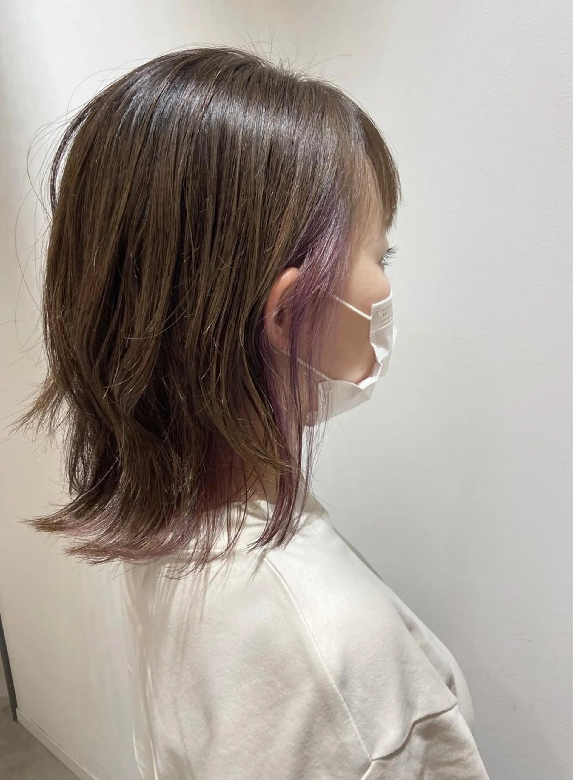 ミディアム カラー ヘアカラー 🐺ウルフ/レイヤー 似合わせ‎🤍沙羅のヘアスタイル