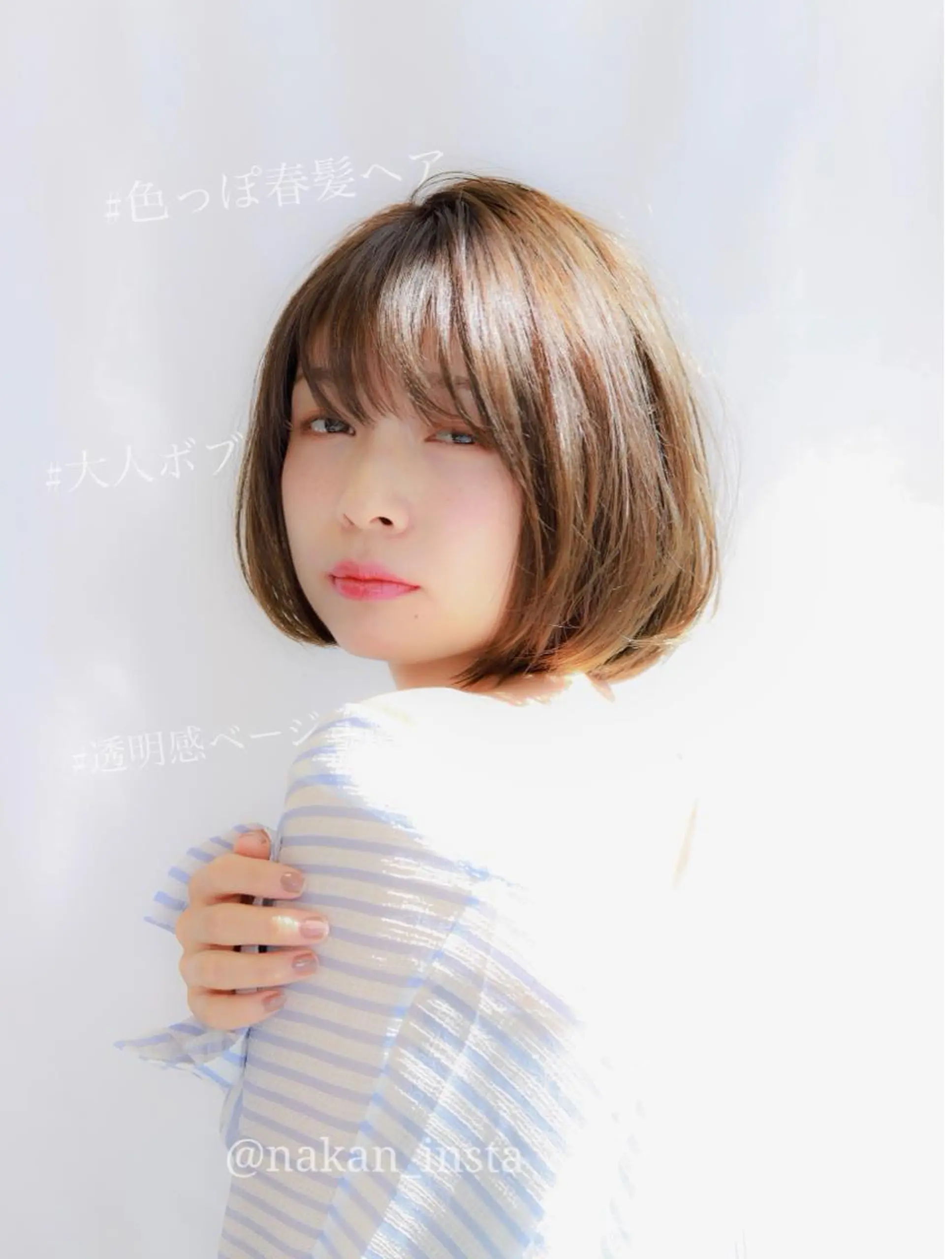 ショート カラー 顔周りレイヤー/ボブ 銀座✨中野まさひろのヘアスタイル