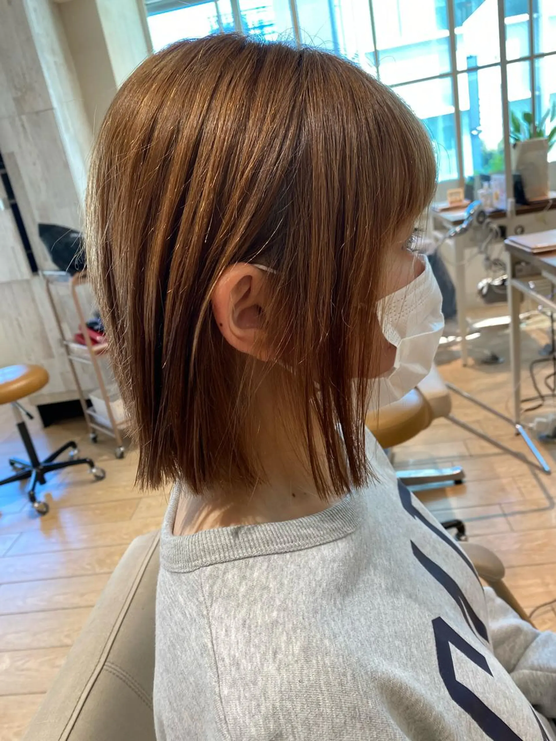 ショート 切りっぱなしボブ ボブ 顔周り/くびれヘア 韓国ヘア💕風間るなのヘアスタイル