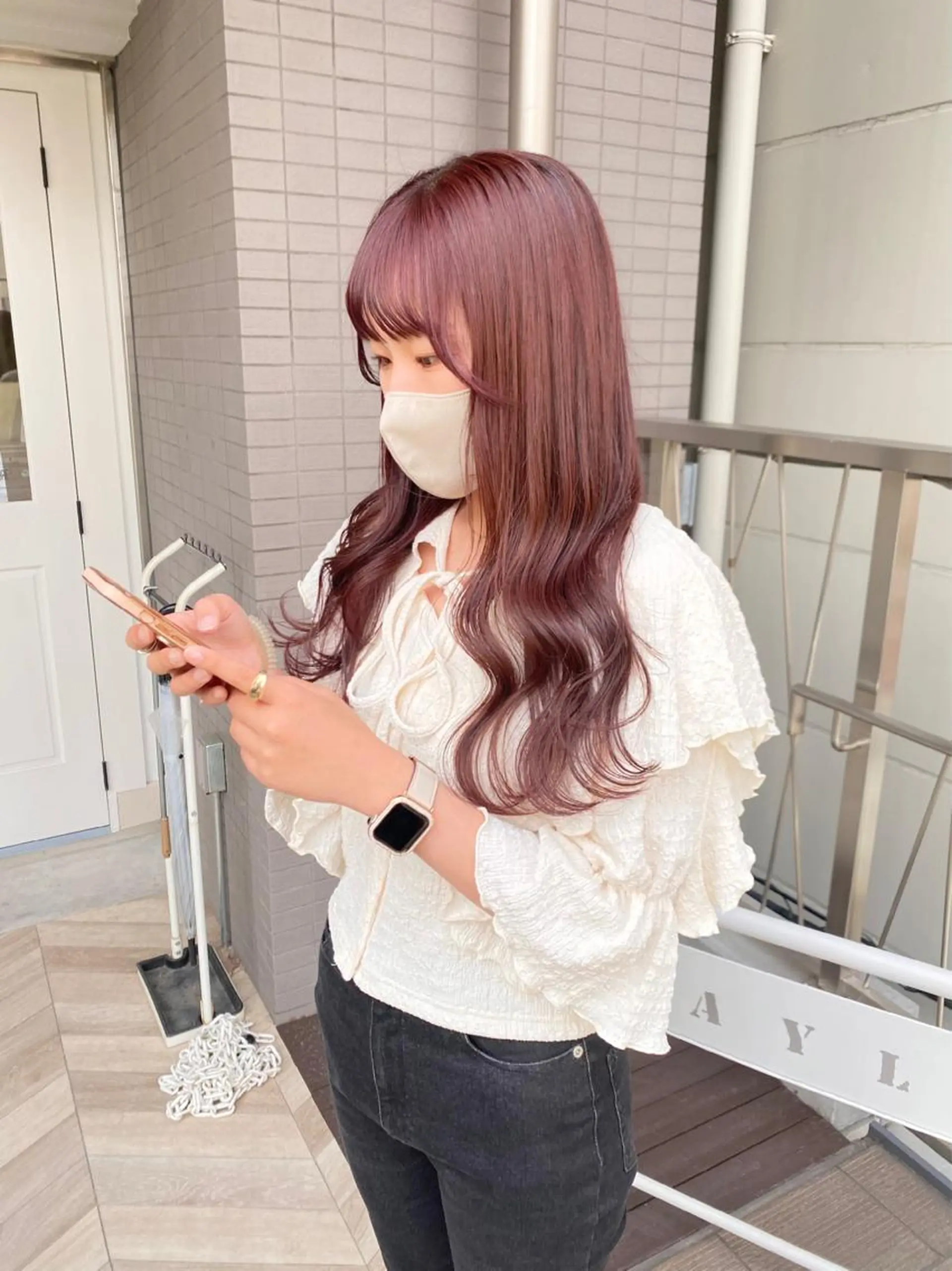 カラー ブリーチ 透明感カラー ブリーチなしカラー ピンクカラー 🌷柔らかクリーミー 🤍kirari🌷のヘアスタイル