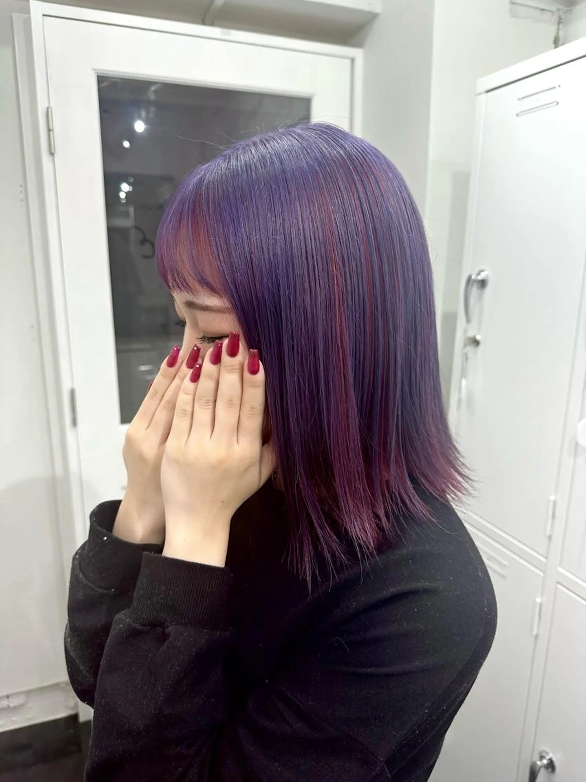 ミディアム ヘアカラー トリートメント ヘアセット ♱地雷カラー♱ウルフ ♱ 藍衣 ♱のヘアスタイル
