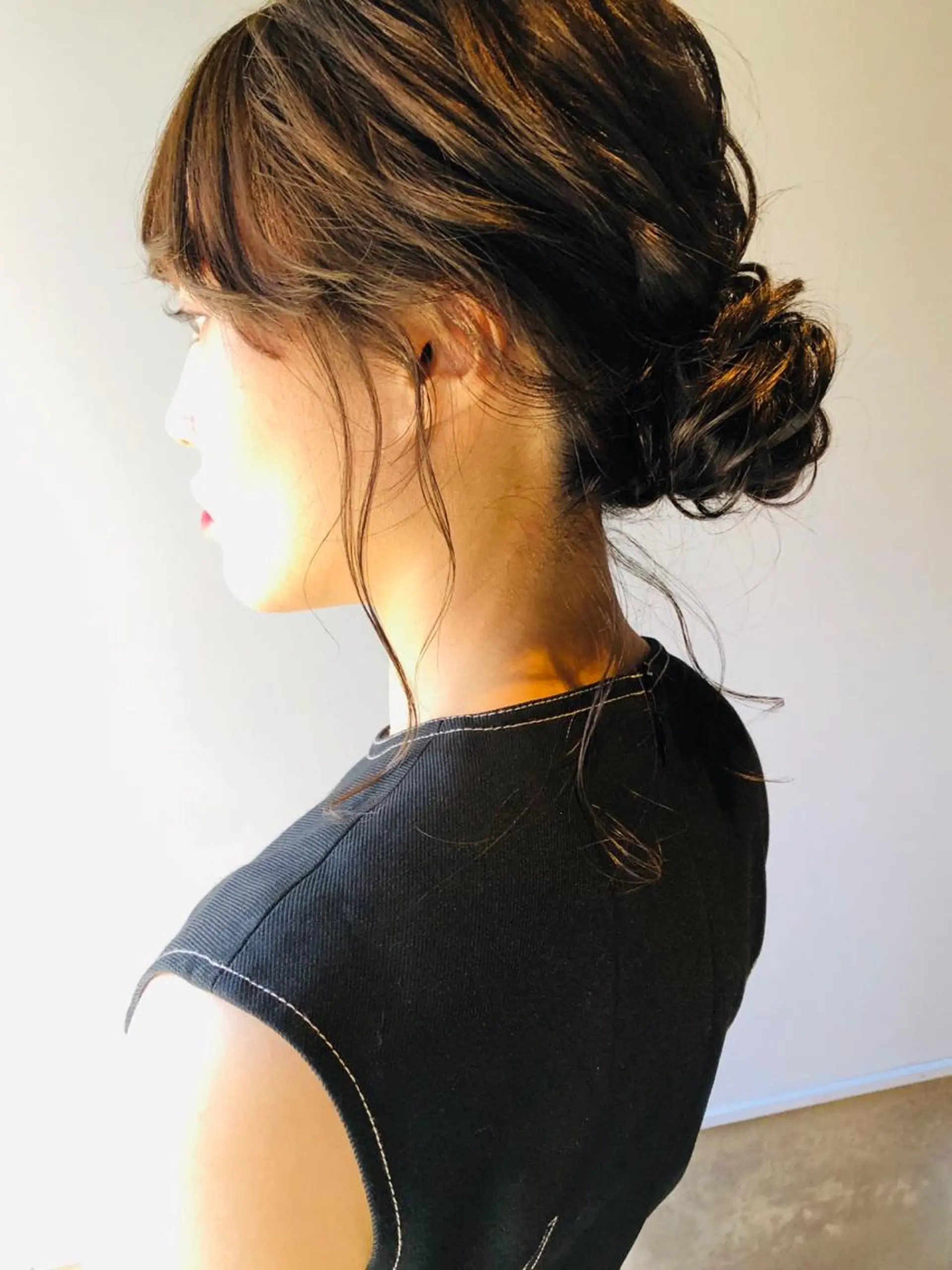 ミディアム ヘアアレンジ ケアブリーチ/ エクステ/レイヤーのヘアスタイル