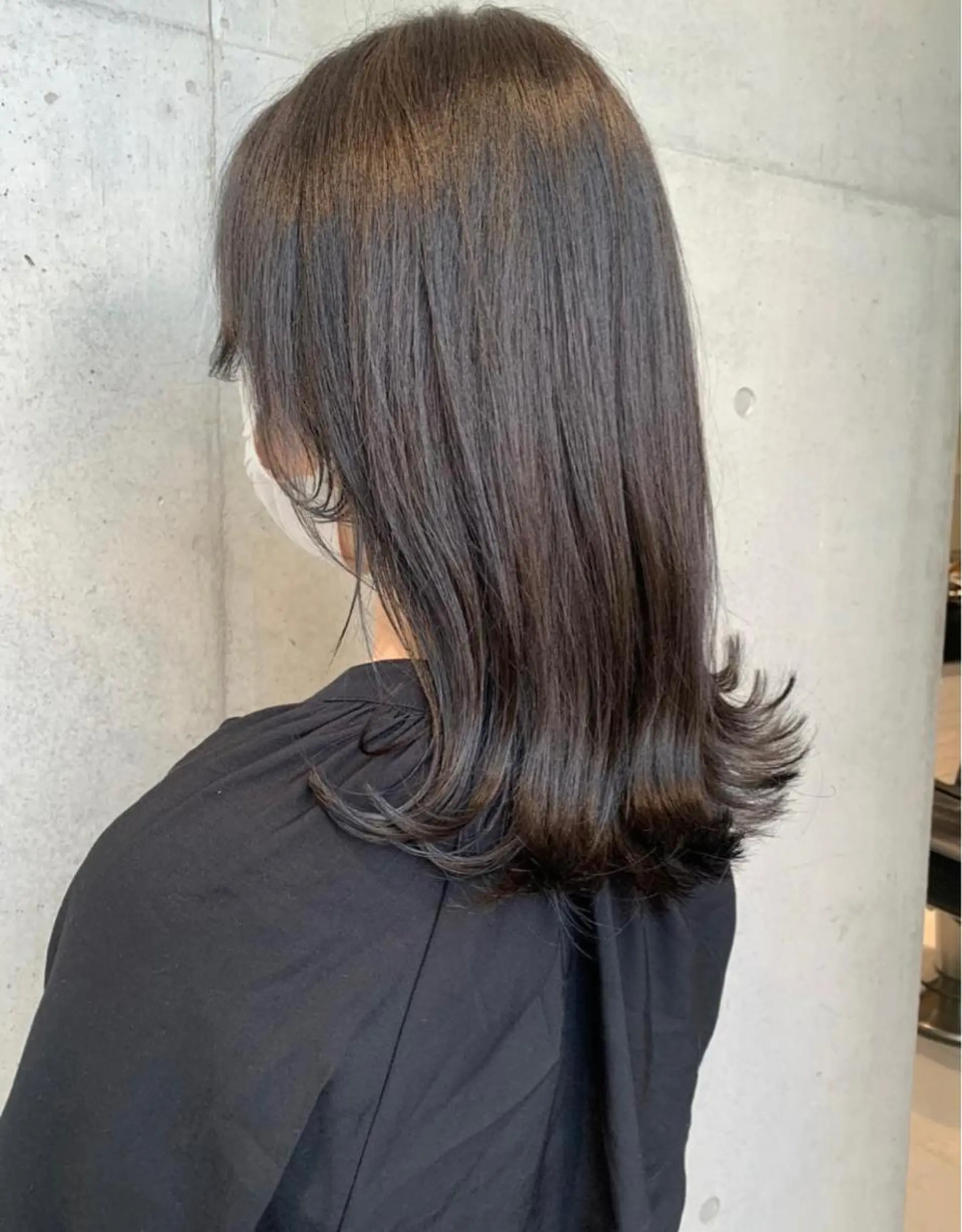 セミロング カラー カット ヘアカラー トリートメント ヘッドスパ ヘアセット 透明感/オリーブ/ グレージュ/YUKAのヘアスタイル