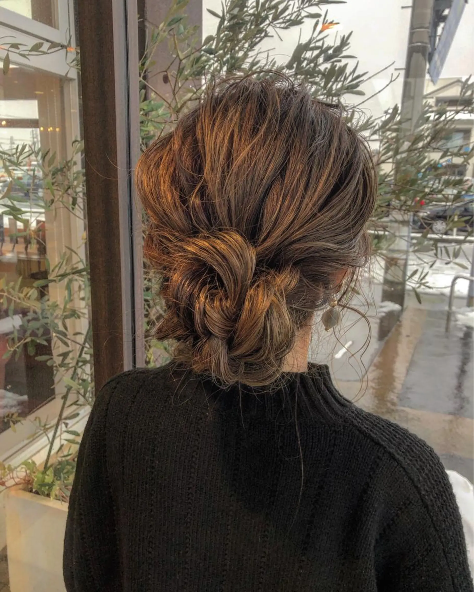 セミロング カラー ヘアアレンジ EARTH長岡店🩵 石原莉穂のヘアスタイル