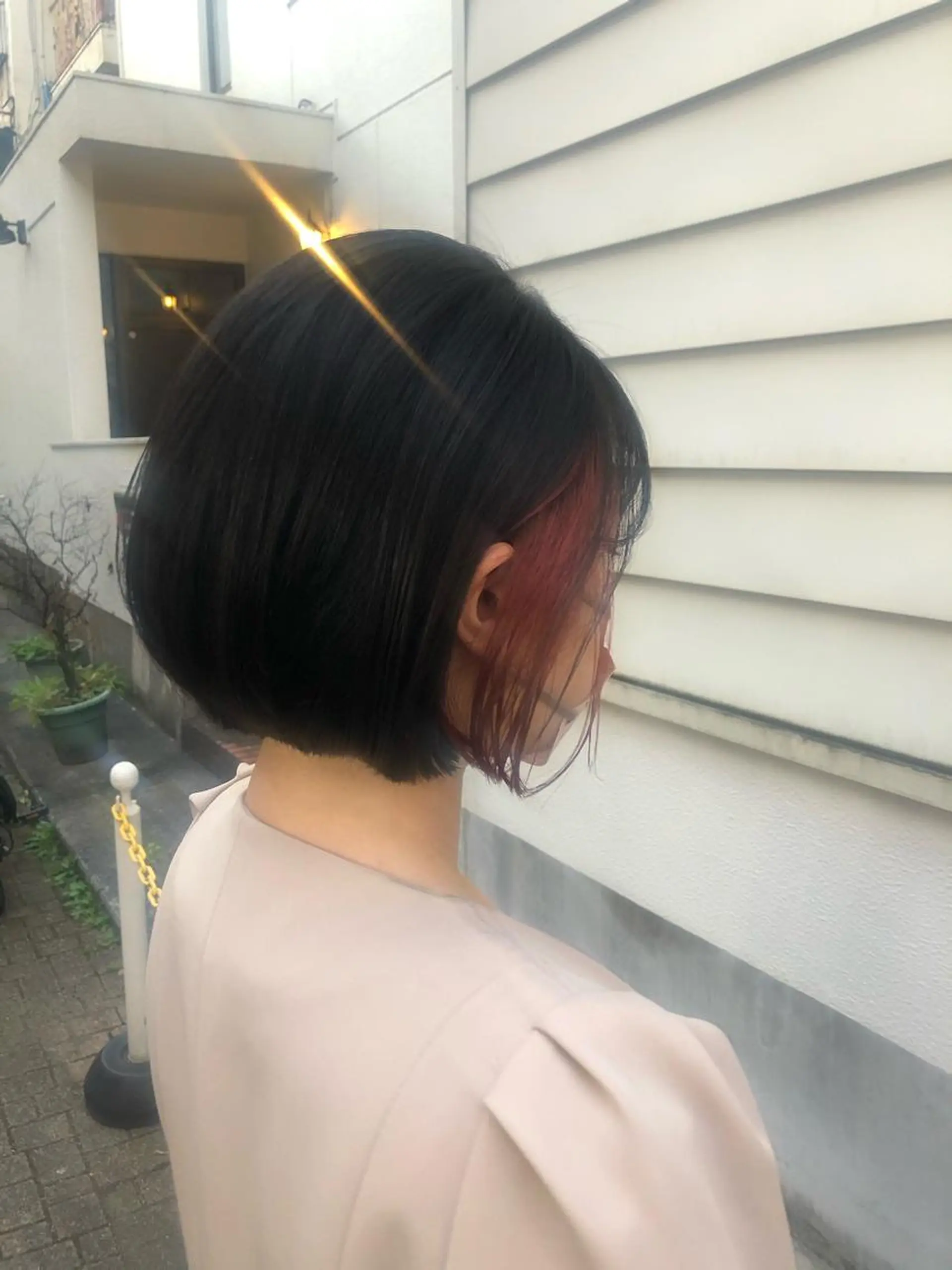 ショート カラー イヤリングカラー インナーカラー オレンジ ピンクカラー カット ヘアカラー トリートメント 🌈美髪✂︎艶色🎨 頭皮改善🍀TAKUのヘアスタイル