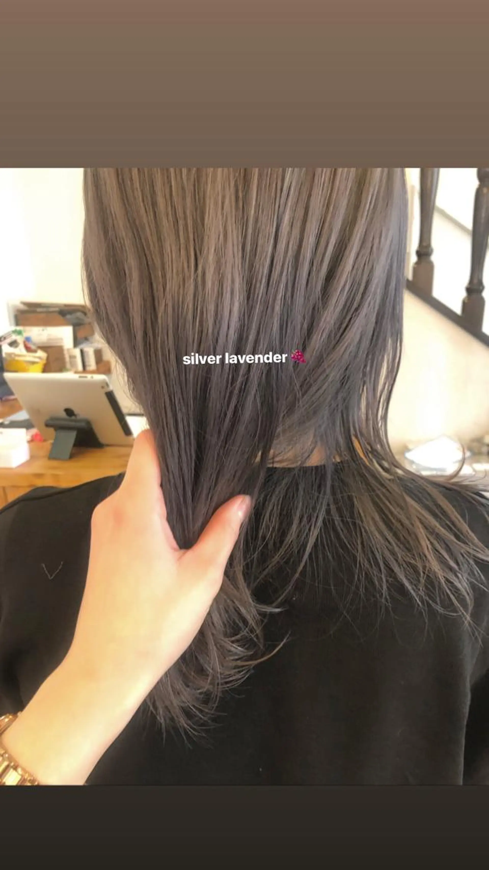 セミロング カラー ラベンダーカラー ヘアカラー トリートメント 江原 彩華のヘアスタイル