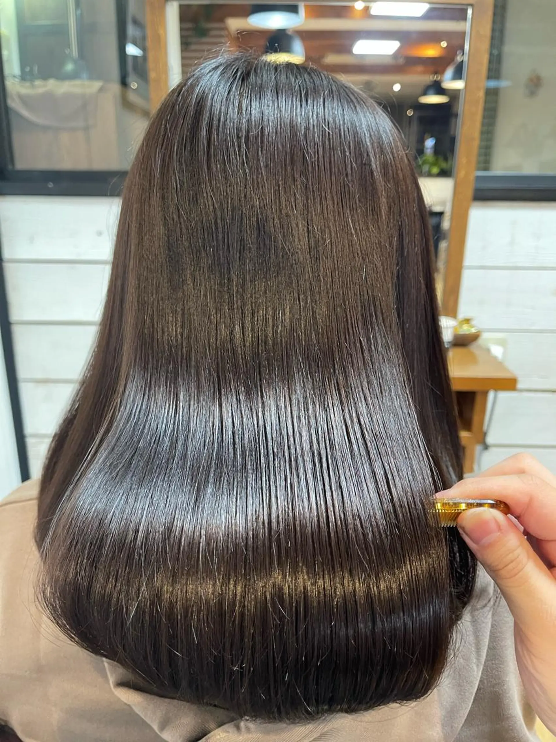 ミディアム カラー 髪質改善 カット ヘアカラー 縮毛矯正 トリートメント 平田 たかしのヘアスタイル