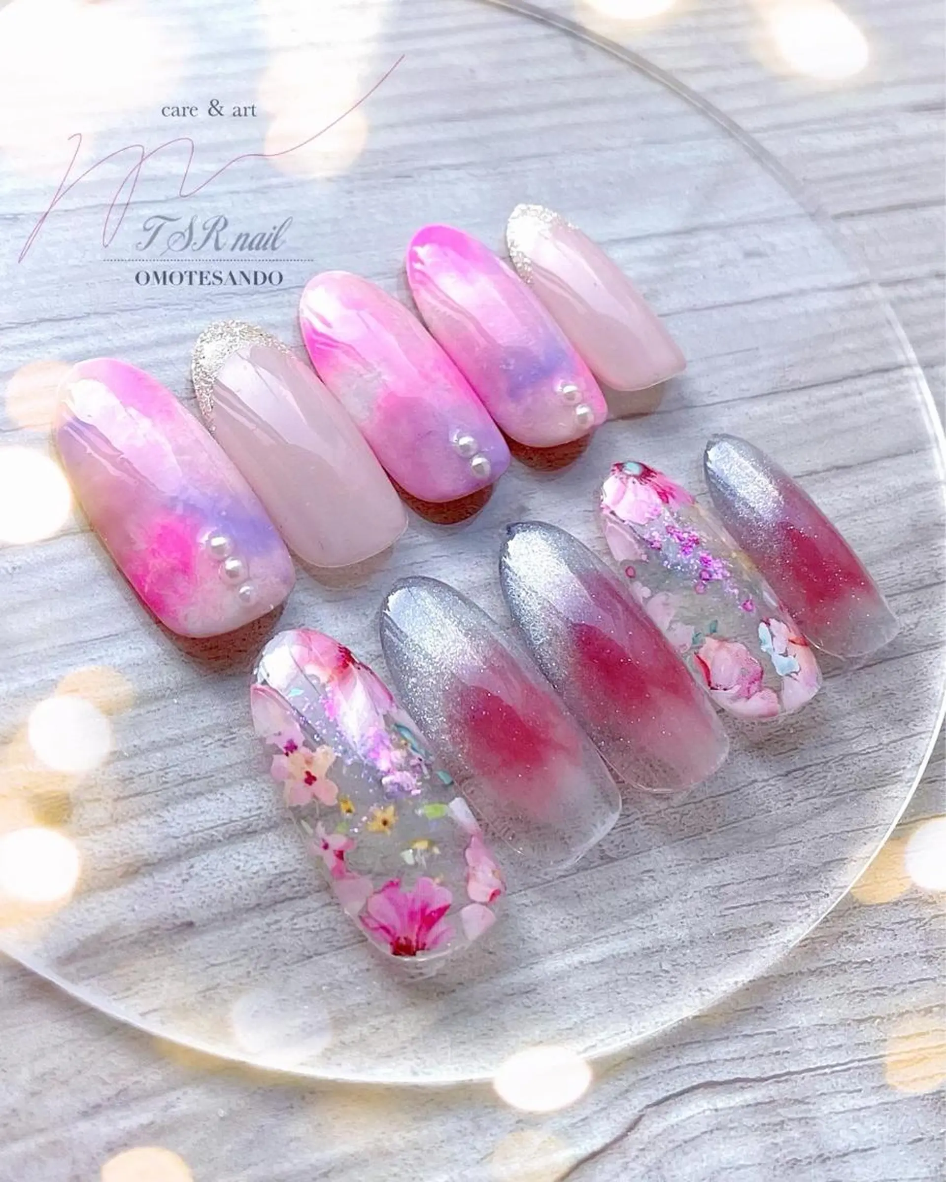 ネイル チークネイル オフィスネイル ピンク ワンホンネイル 爪咲 りり花のネイルデザイン