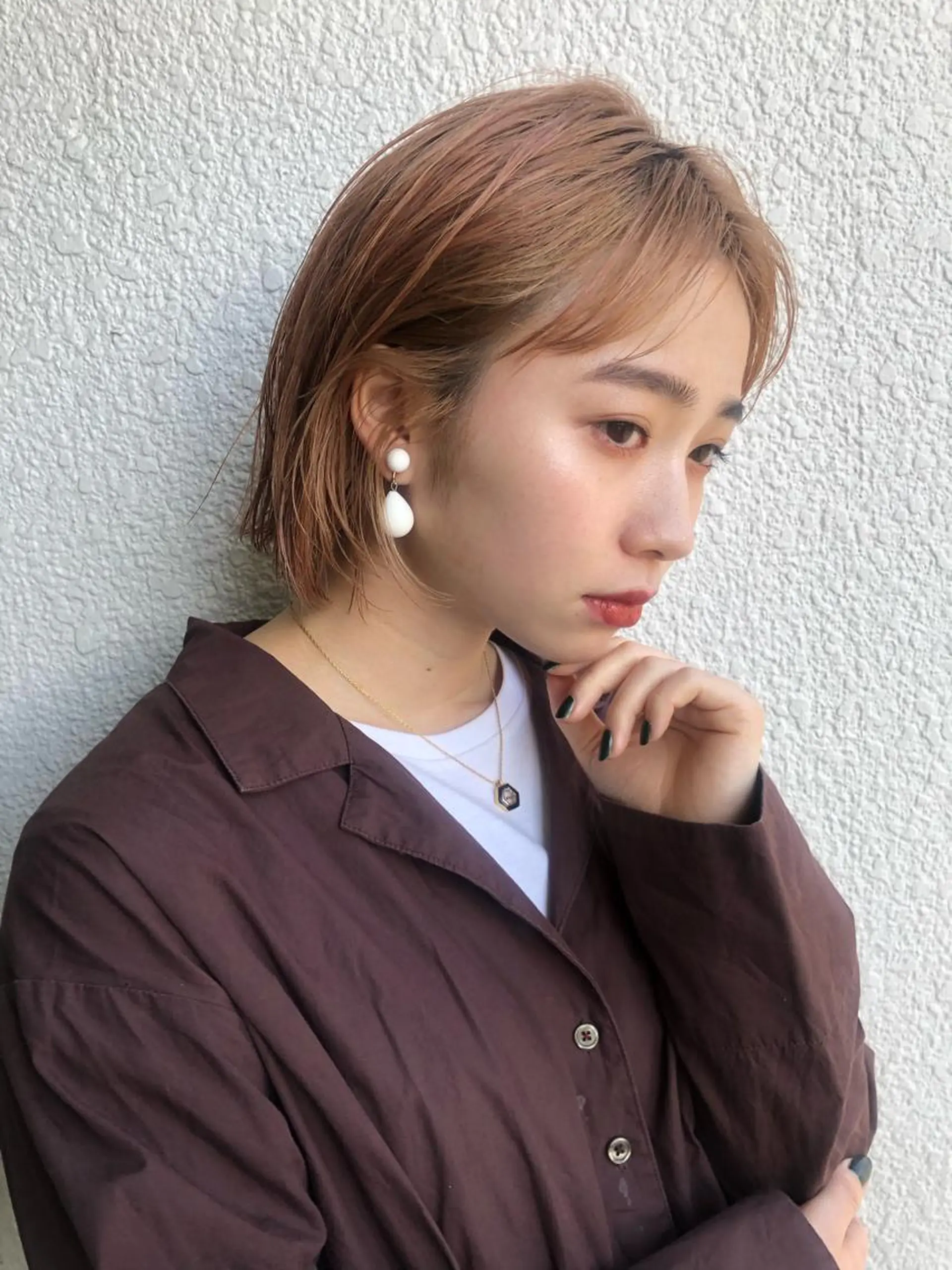 ショート カラー パーマ/レイヤー 岩山丈一郎のヘアスタイル