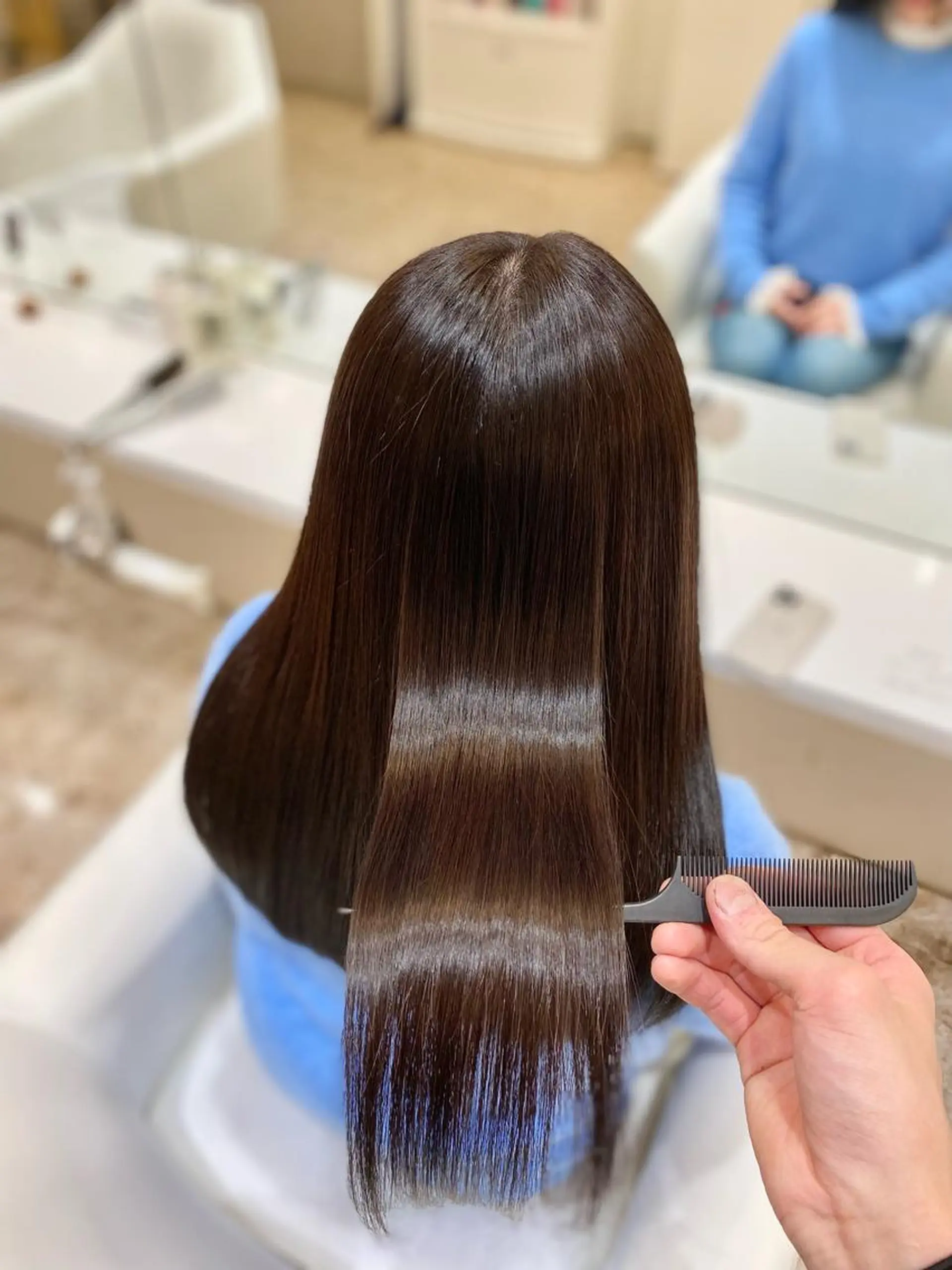 ロング カラー 髪質改善 トリートメント レイヤー/艶カラー /韓国ヘア/高松のヘアスタイル