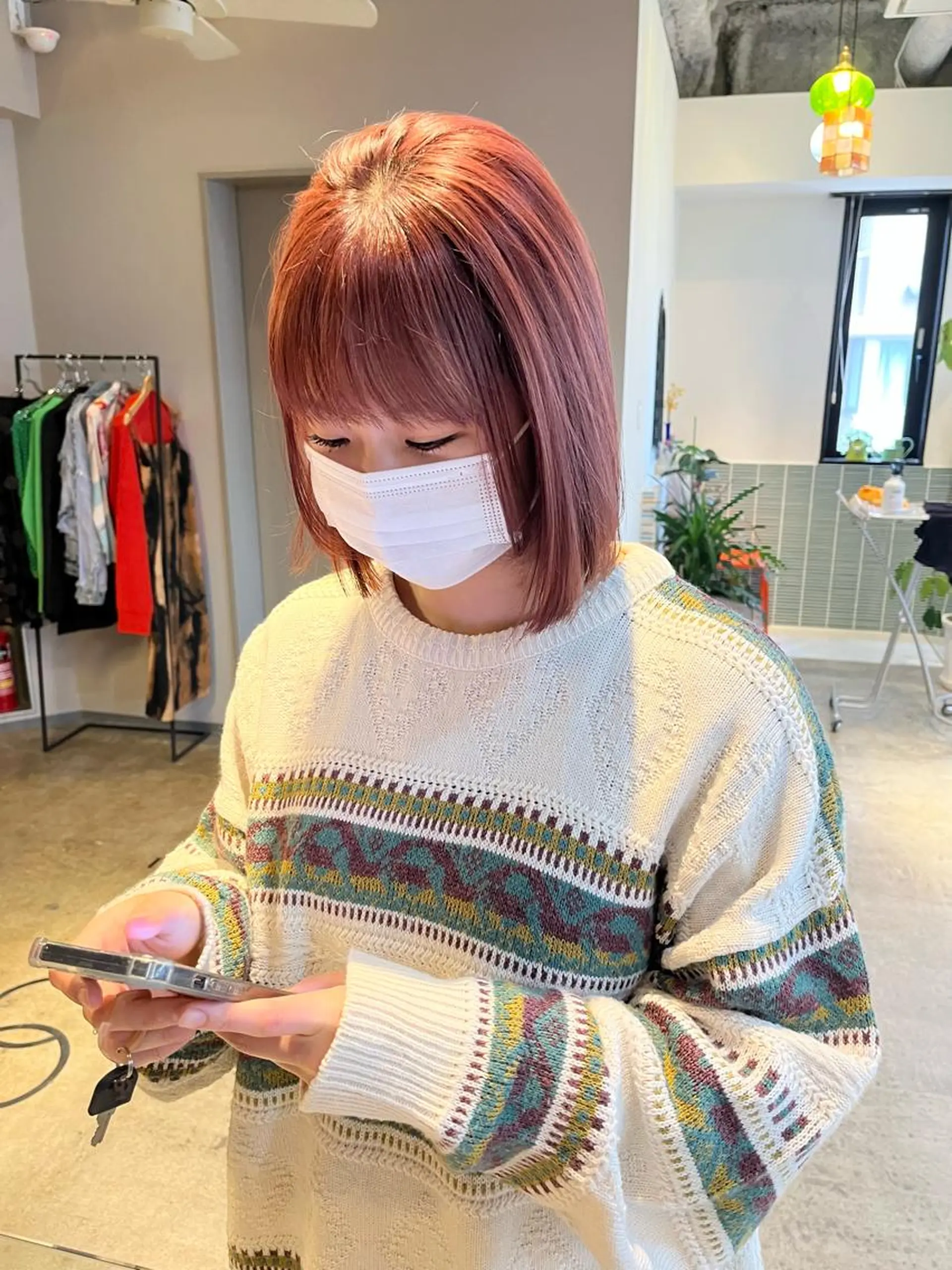 ミディアム カラー ピンクカラー ヘアカラー トリートメント 🩷ハイトーン透明感 レイヤー🩷ユリカのヘアスタイル