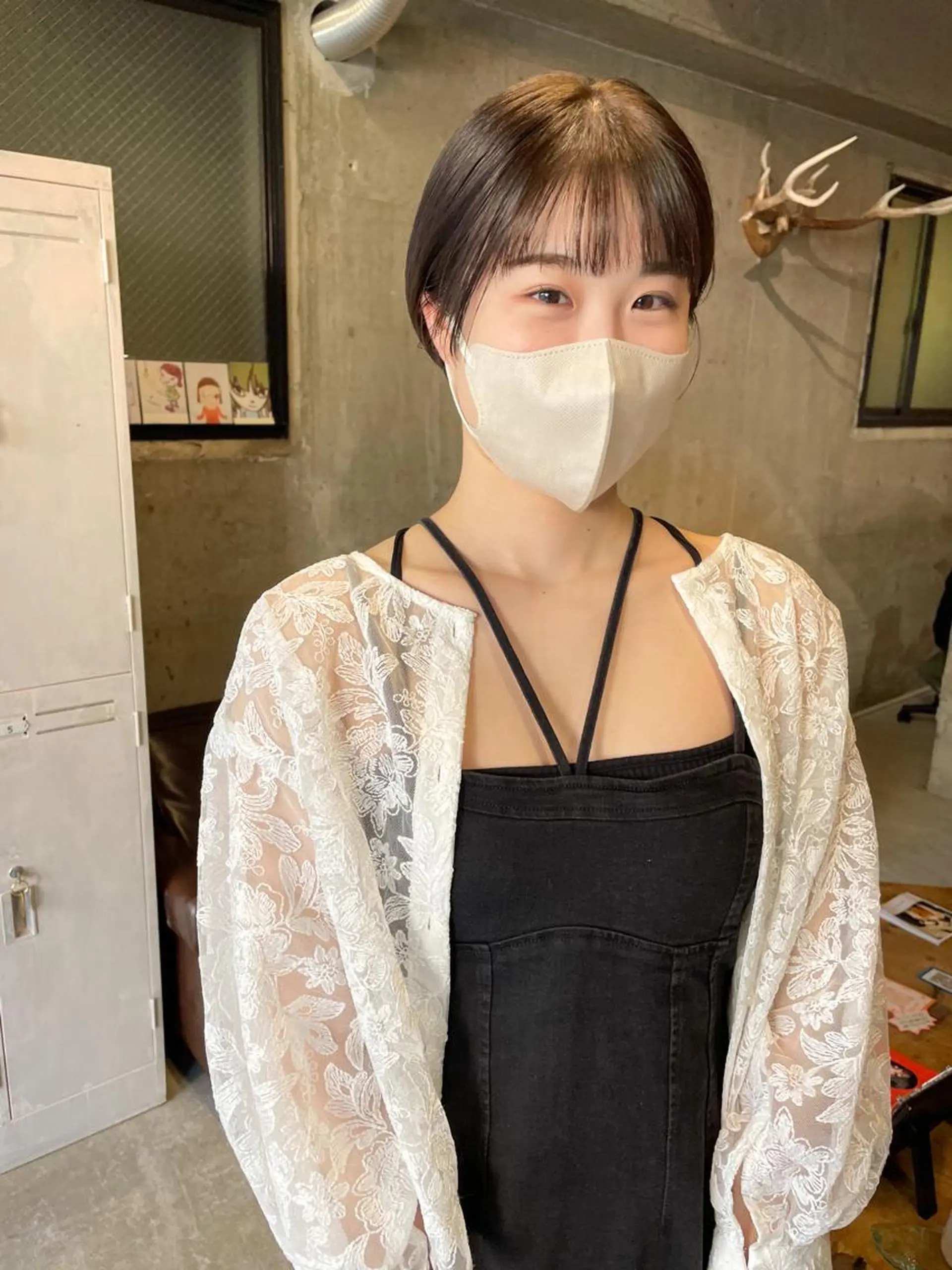 ショート カラー パーマ/レイヤー 岩山丈一郎のヘアスタイル