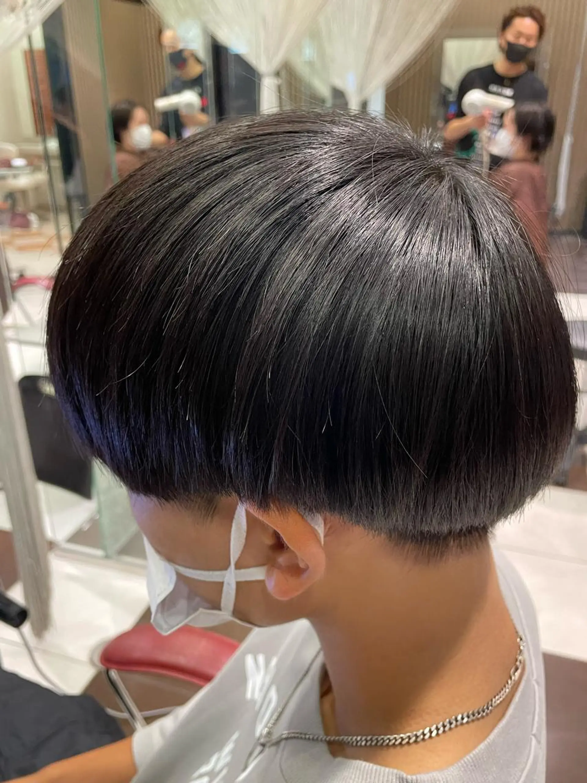 ショート メンズ メンズ韓国風 マッシュ 刈り上げ 韓国風ヘア 縮毛矯正 カット 縮毛矯正 トリートメント ヘアセット 古山 侑東 /メンズパーマのヘアスタイル