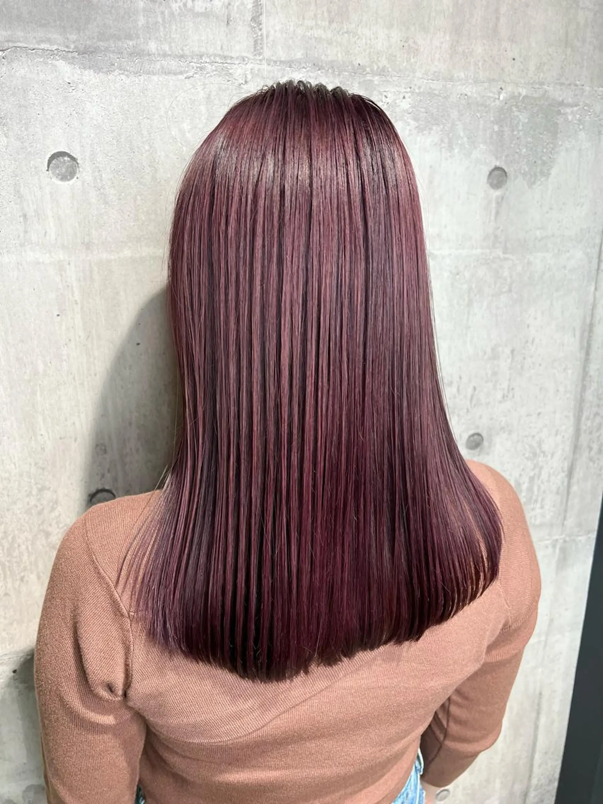 ロング カラー ピンクカラー mimiiy梅田 中崎町ハイトーンのヘアスタイル