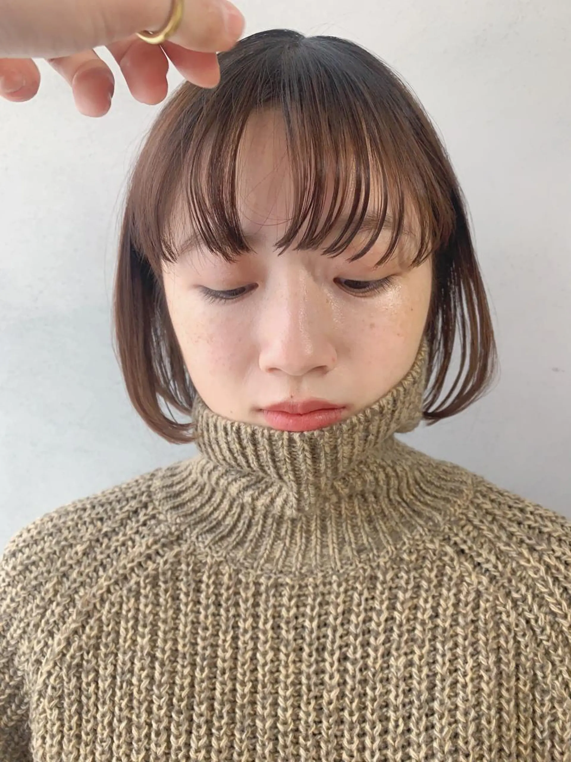 ショート カラー ボブパーマコテ巻き風 パーマNo1深江秀平のヘアスタイル