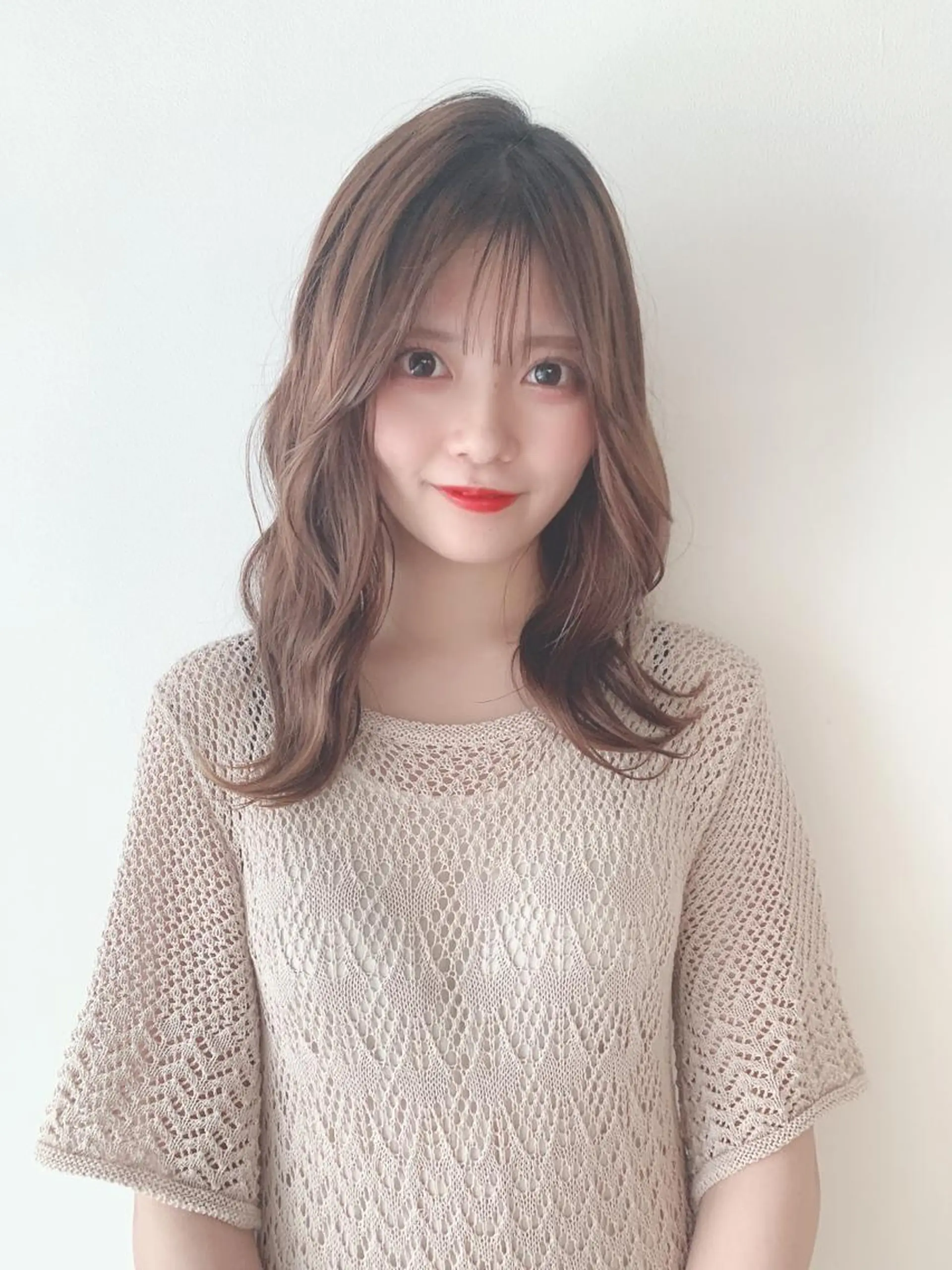 セミロング カラー カット ヘアカラー なりたいが叶う ながしまじゅんきのヘアスタイル