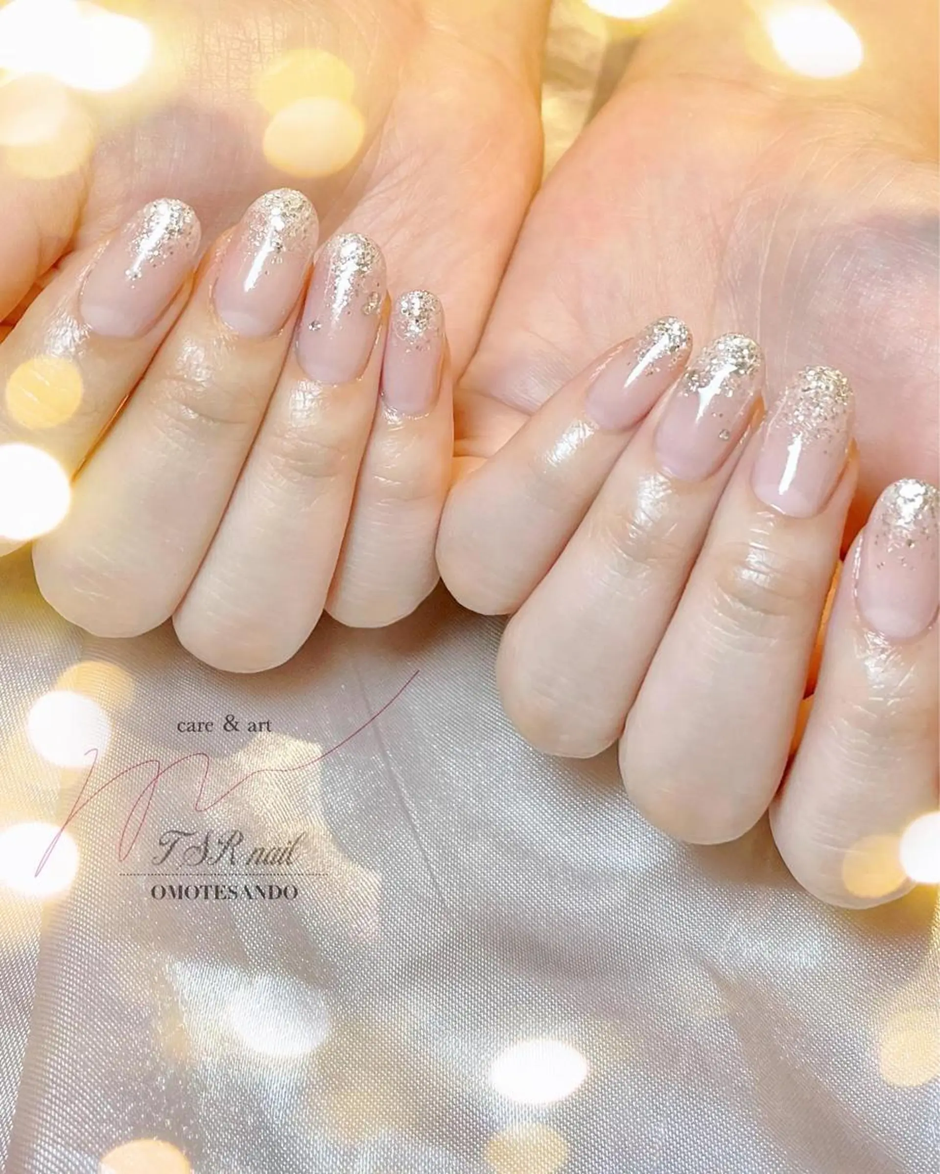 ネイル 長さ出し ジェルネイル キラキラネイル ラメ(グリッター) ラメグラデーション ハンドネイル ハンドケア 爪咲 りり花のネイルデザイン