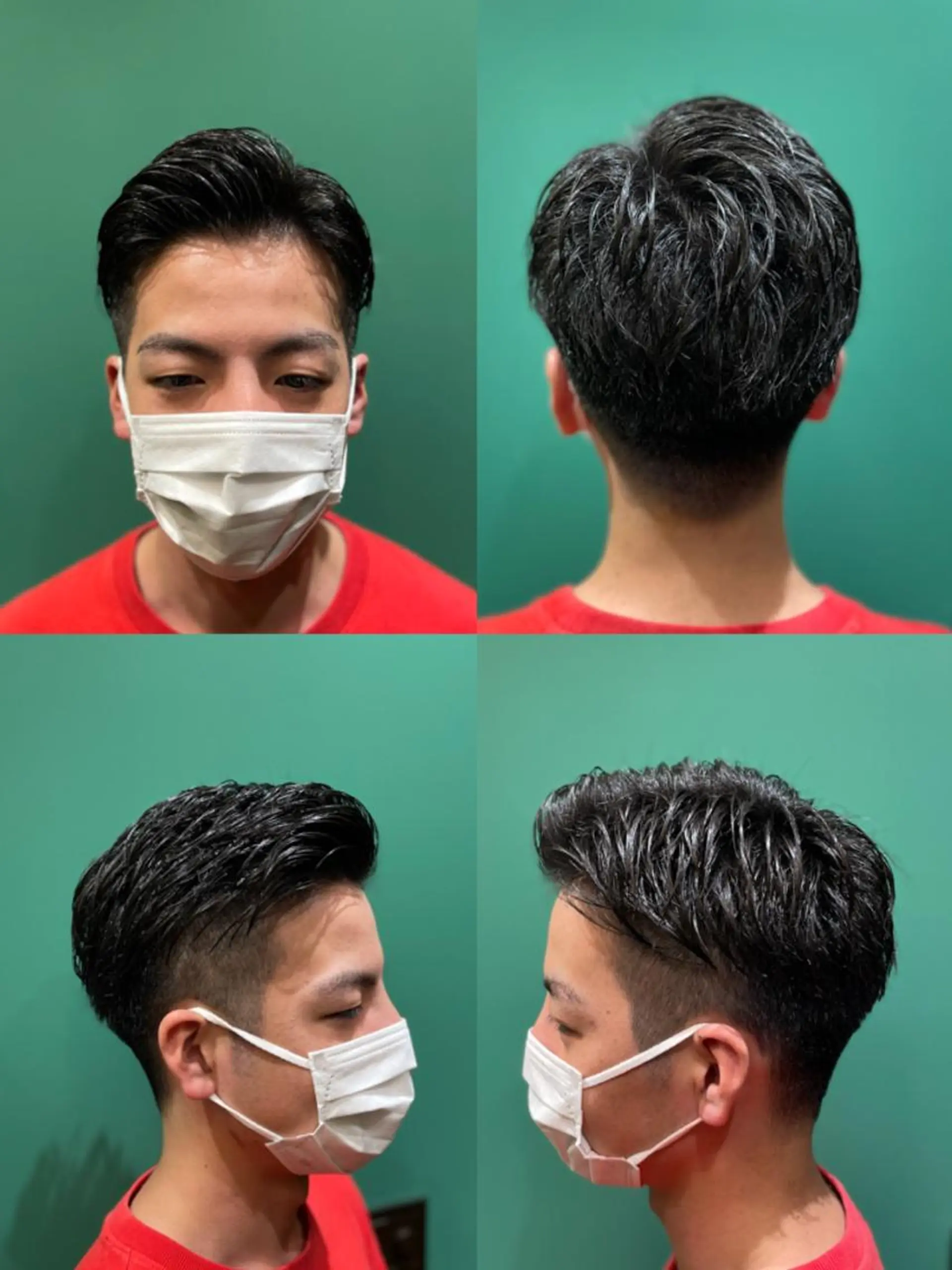 ミディアム メンズ オールバック カット指名No1漆原 聡のヘアスタイル