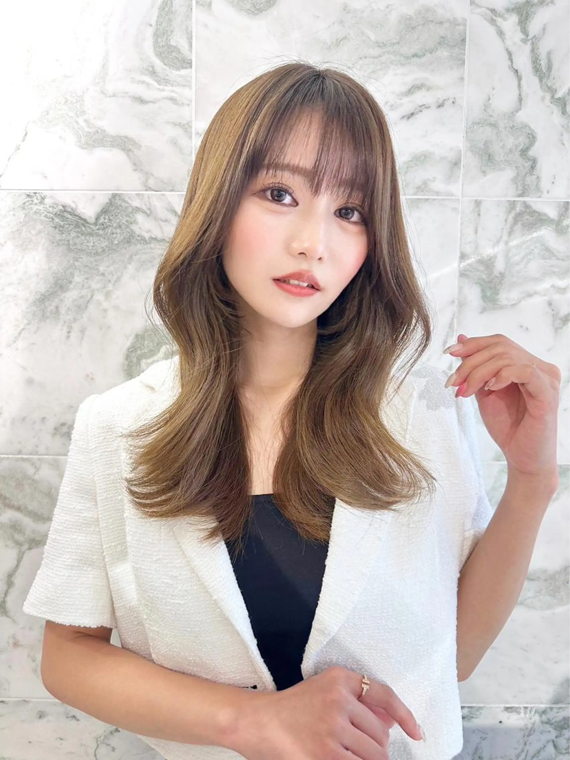 ロング カラー レイヤー/艶カラー /韓国ヘア/高松のヘアスタイル