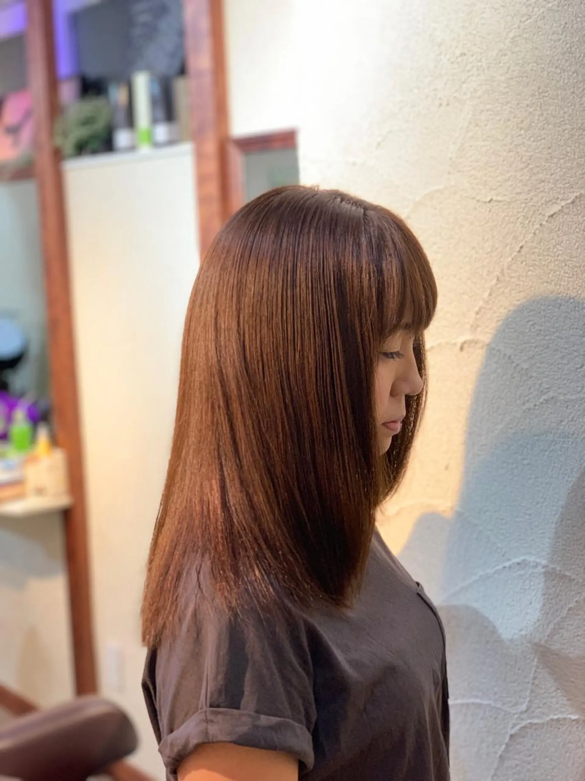 ミディアム カラー ブラウンカラー ヘアカラー トリートメント ✂︎中山竜哉✂︎ 川崎スタイリストのヘアスタイル